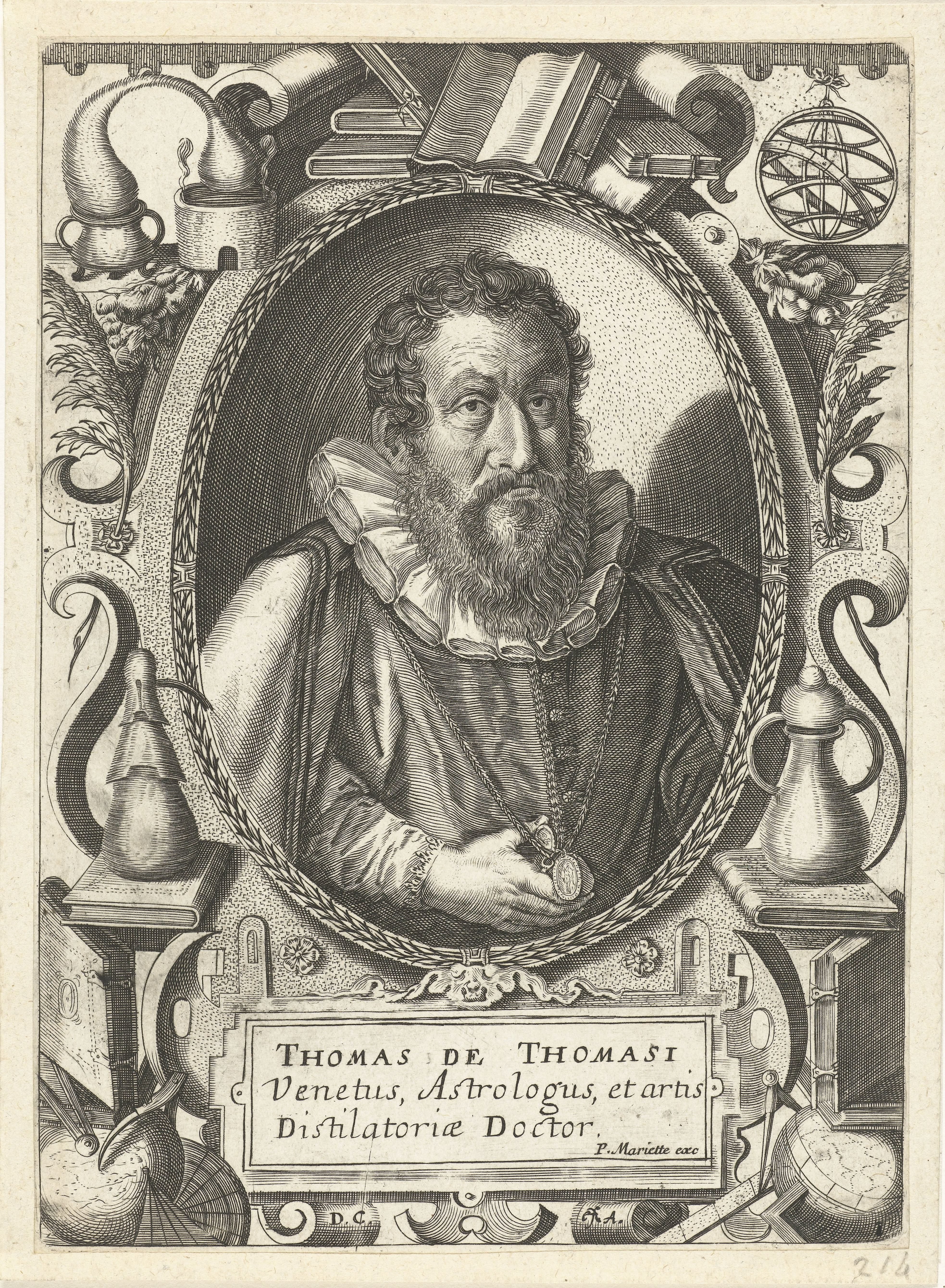 Portret van de Venetiaanse astroloog Thomas de Thomasi