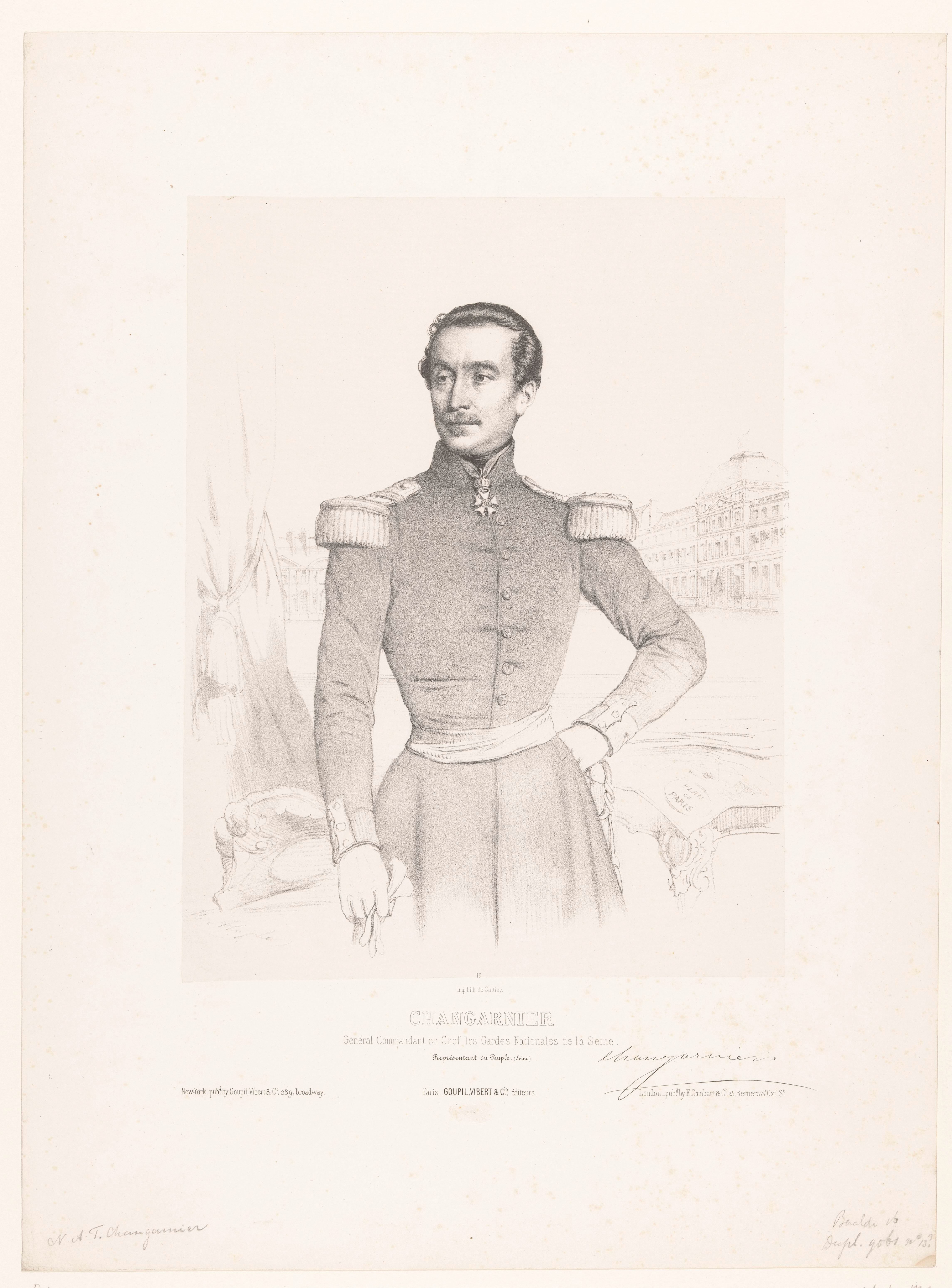 Portret van generaal Changarnier