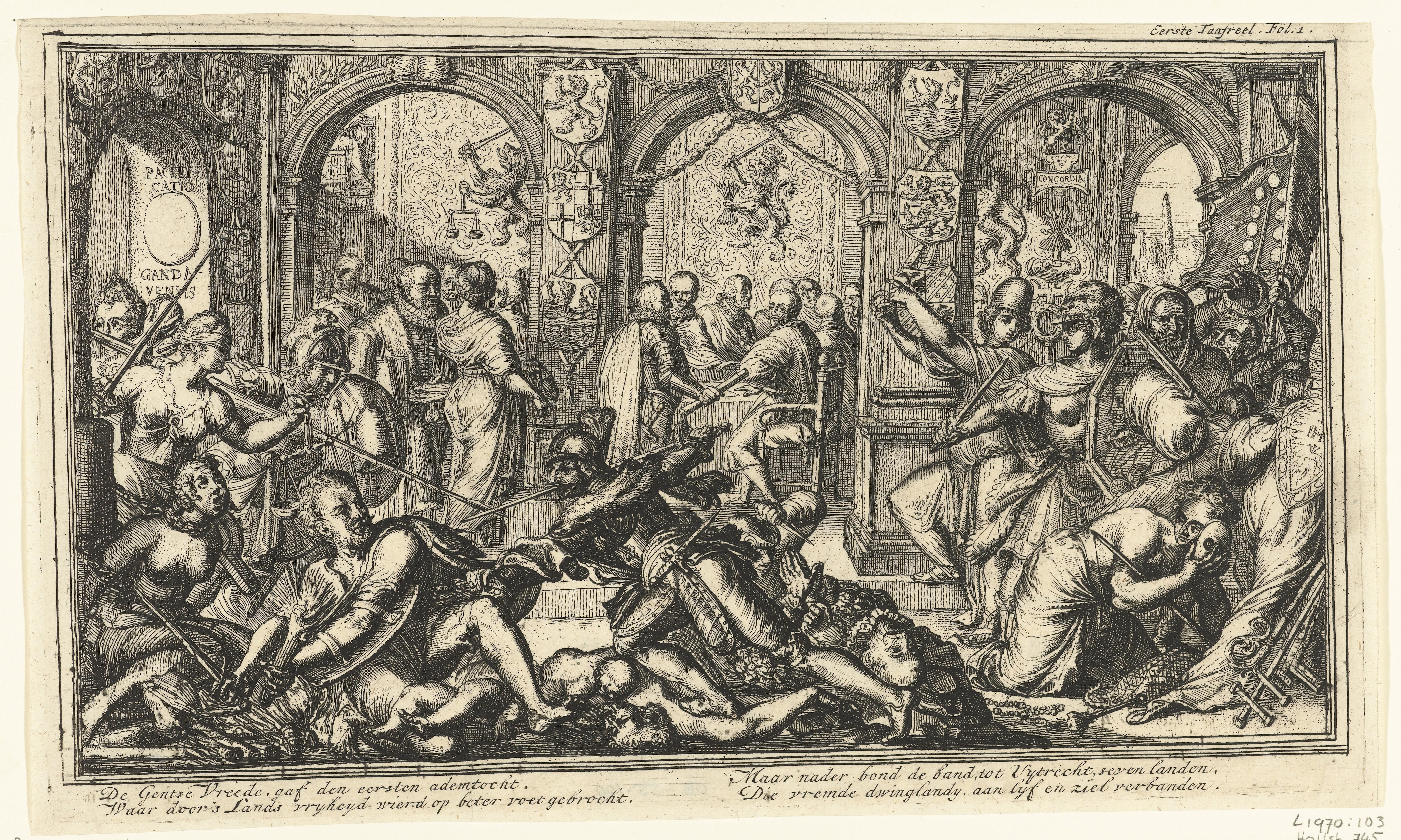 Allegorie op de Unie van Utrecht, 1579