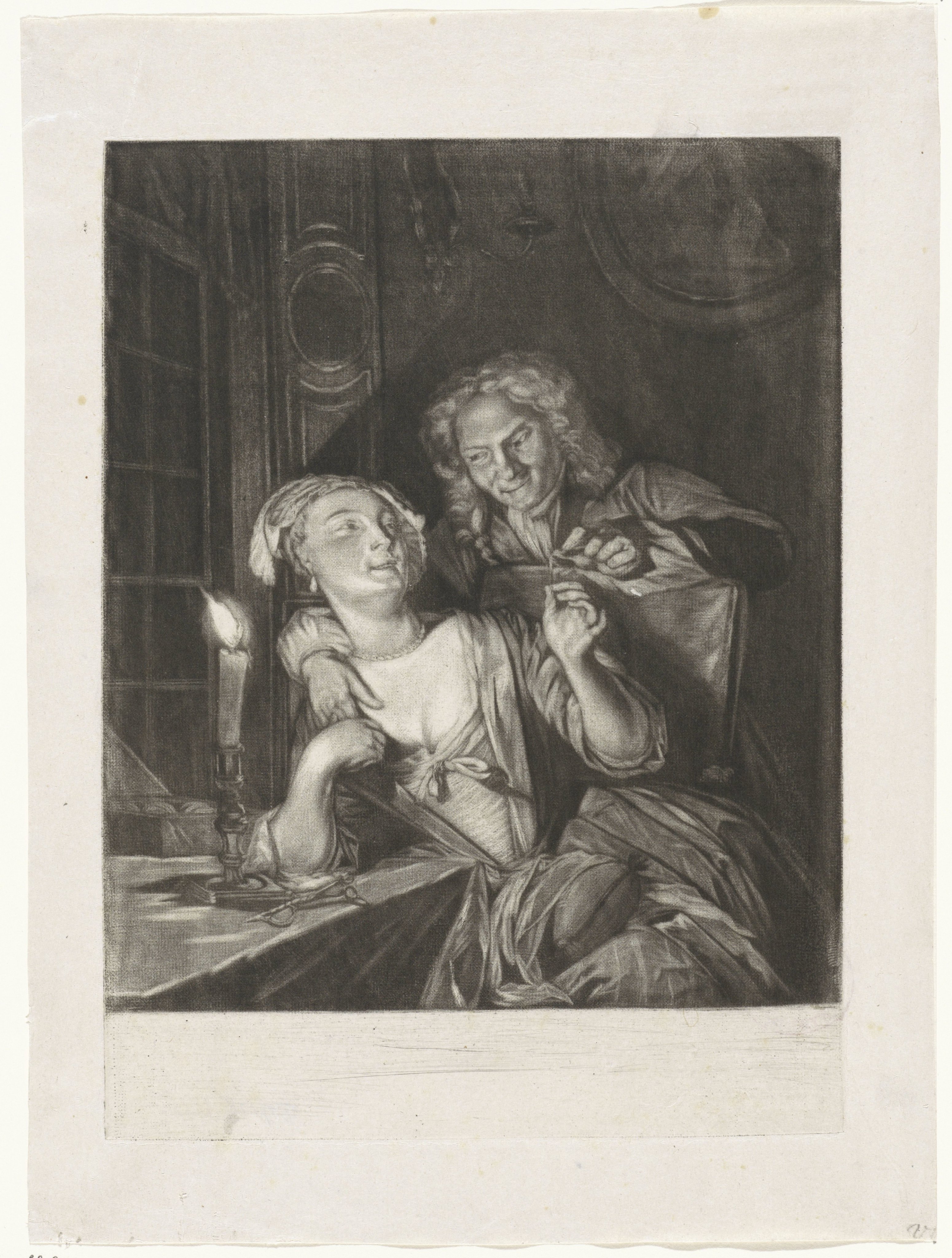 Man en vrouw met naald en draad