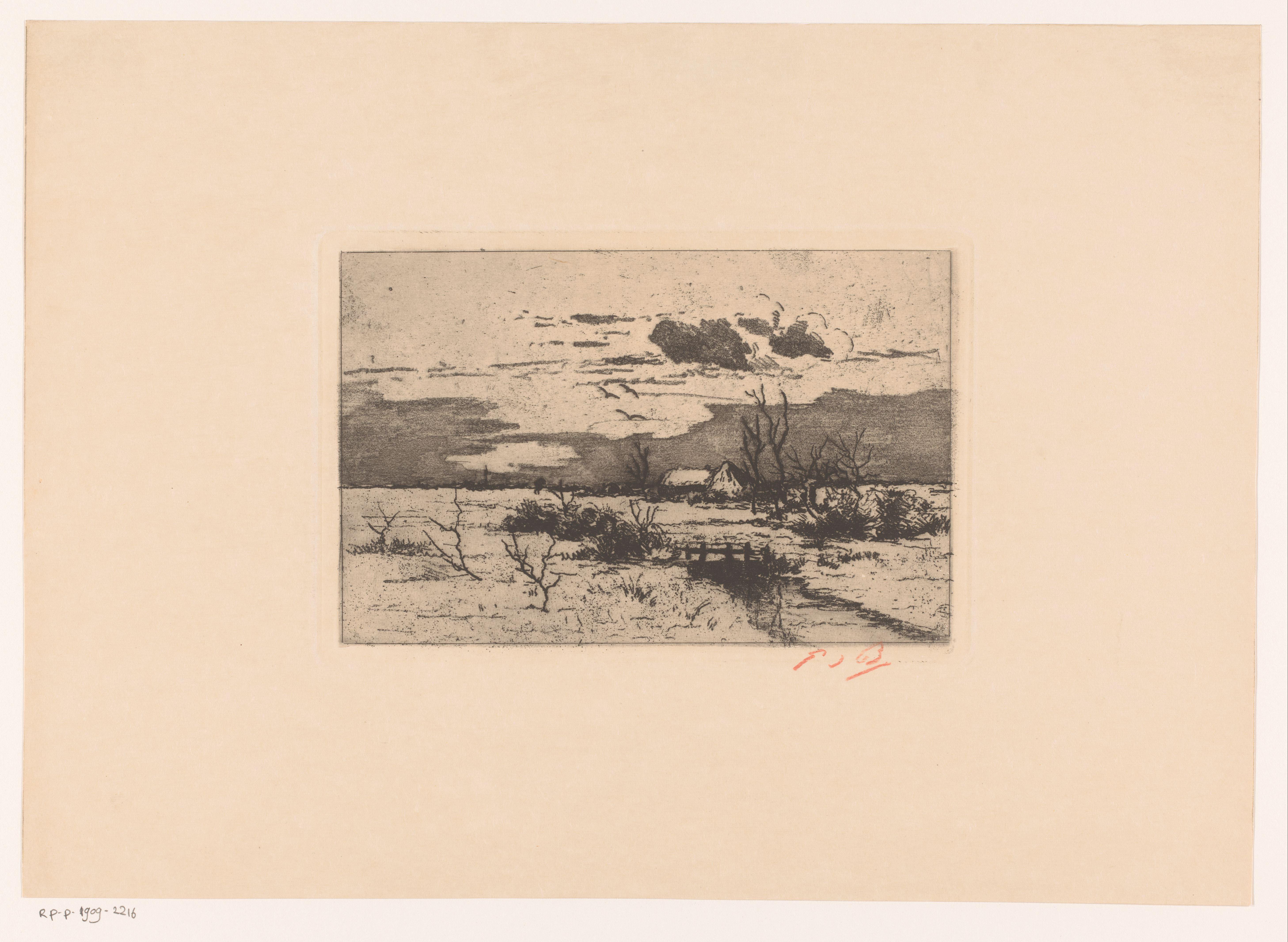 Winterlandschap met boerderij