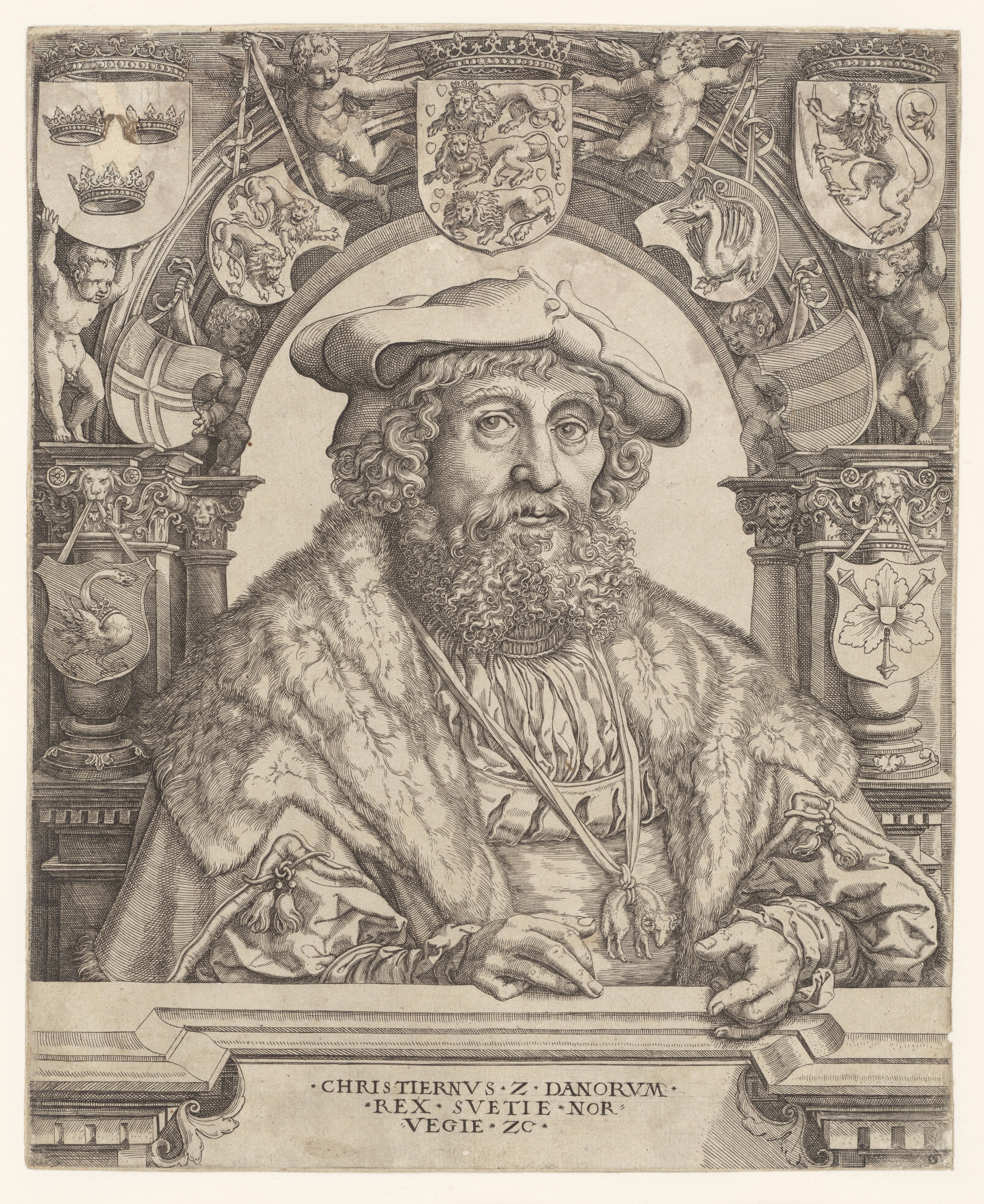 Portret van Christiaan II, koning van Denemarken