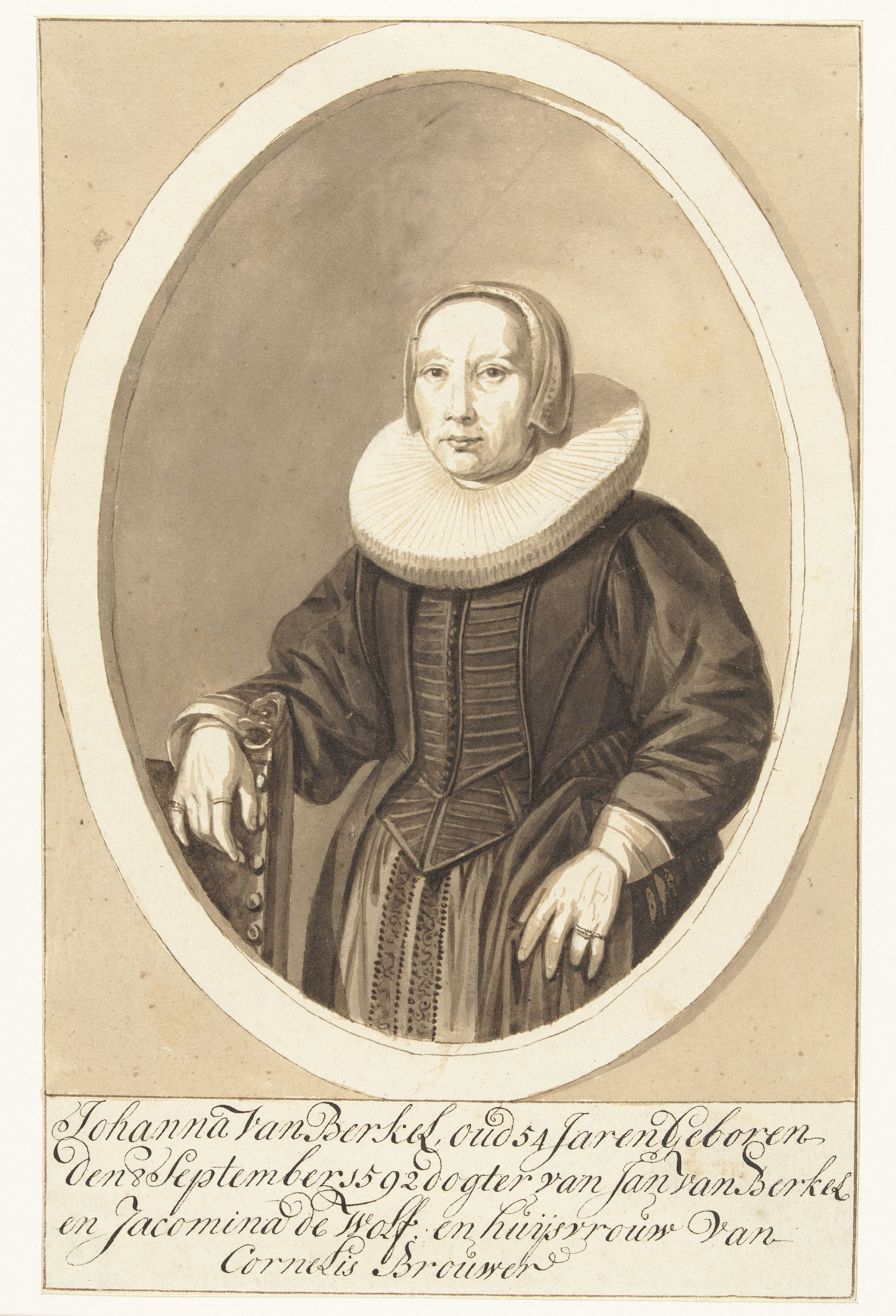 Portret van Johanna van Berckel in ovaal