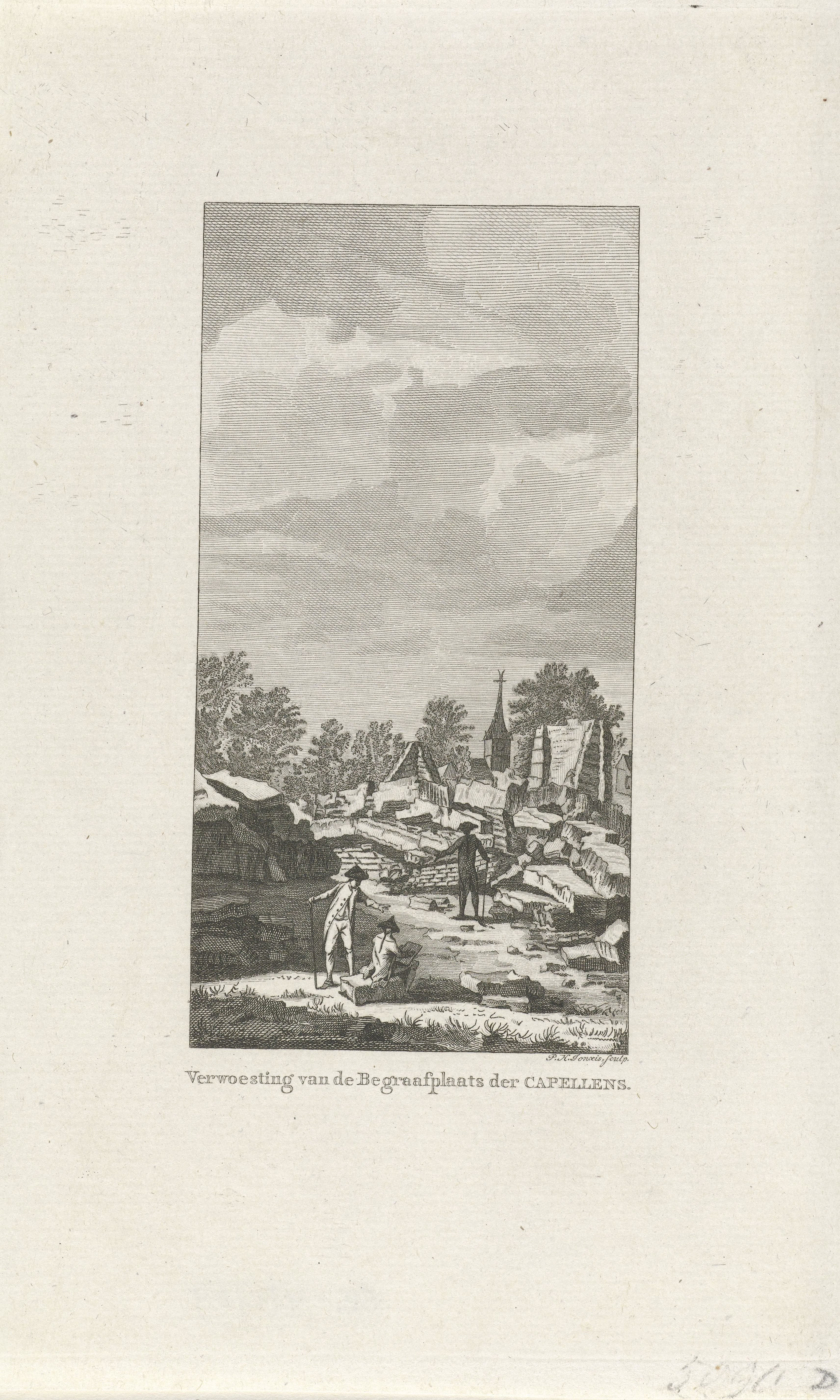 Verwoeste begraafplaats van familie Van der Capellen, 1788