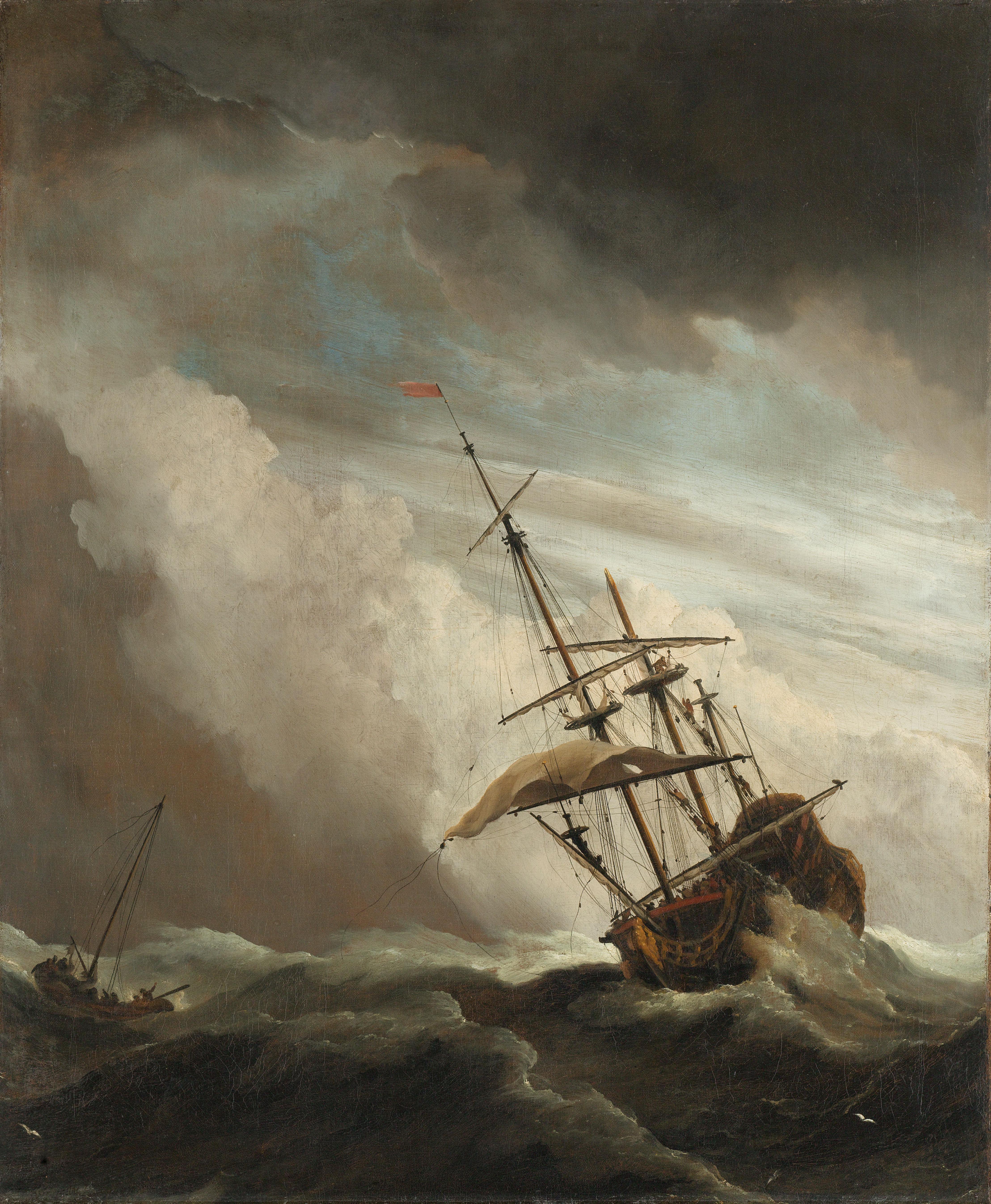 A Ship on the High Seas Caught by a Squall, Known as ‘The Gust’