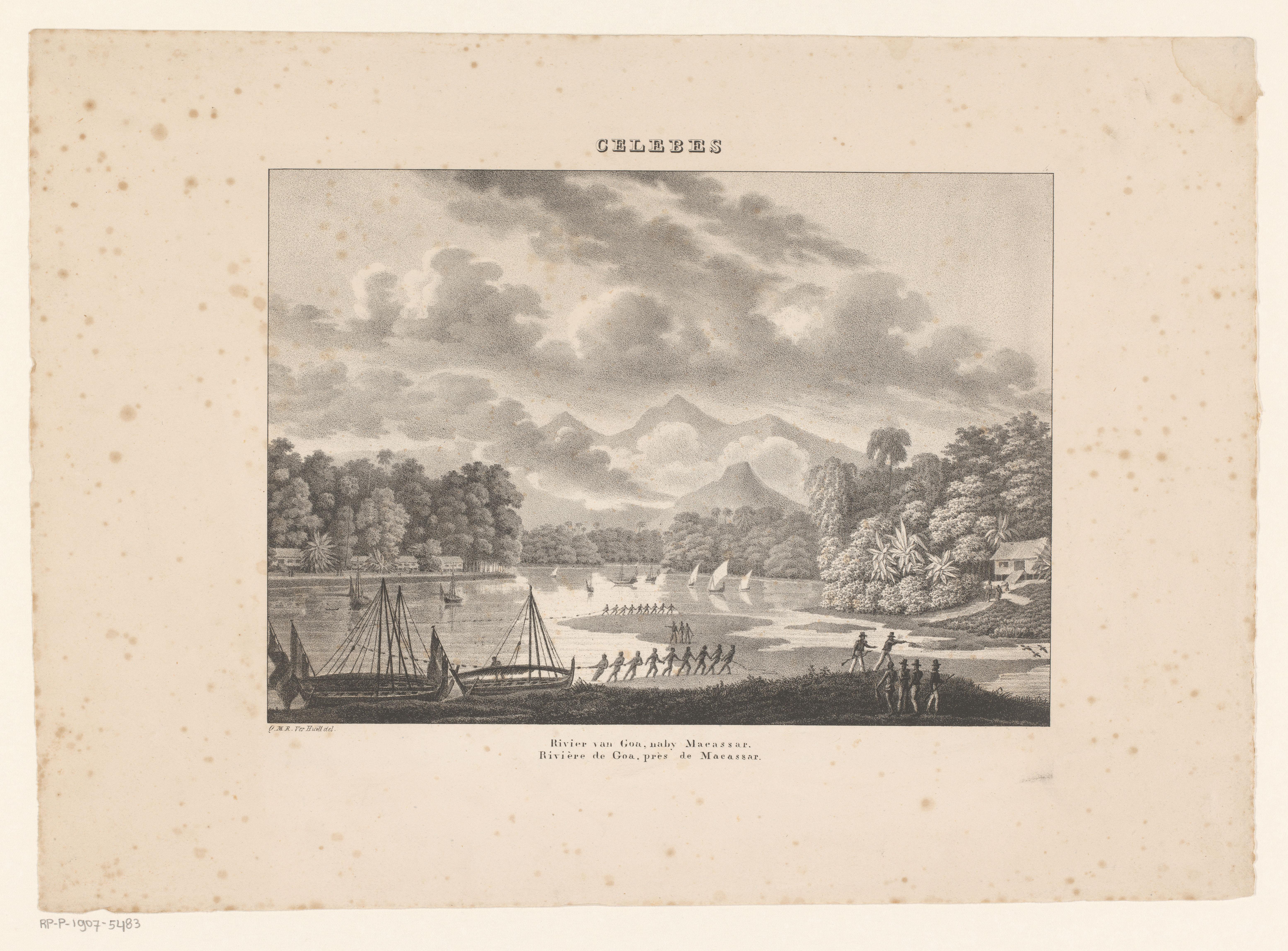 Gezicht op de rivier van Goa