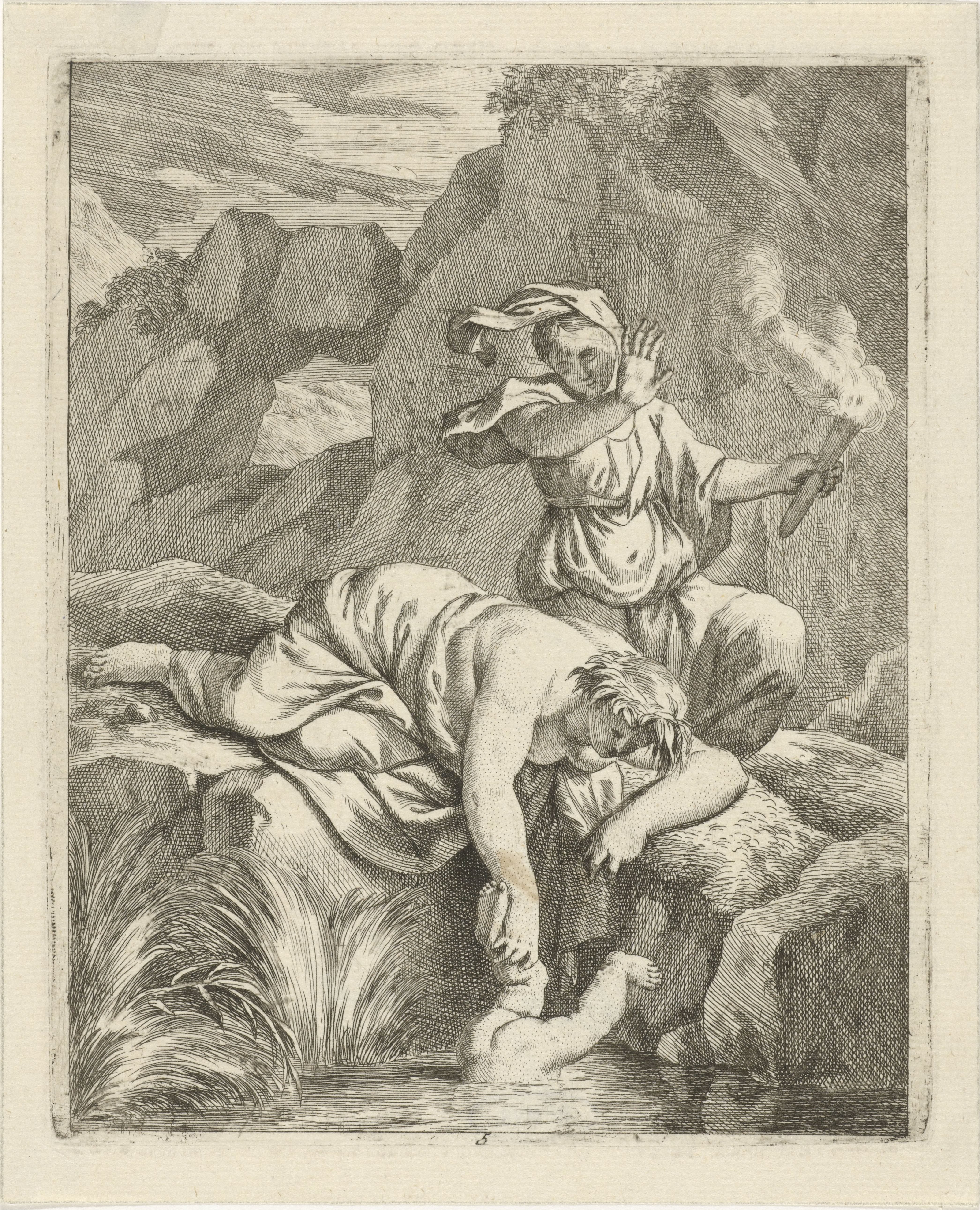 Thetis dompelt Achilles onder in de Styx