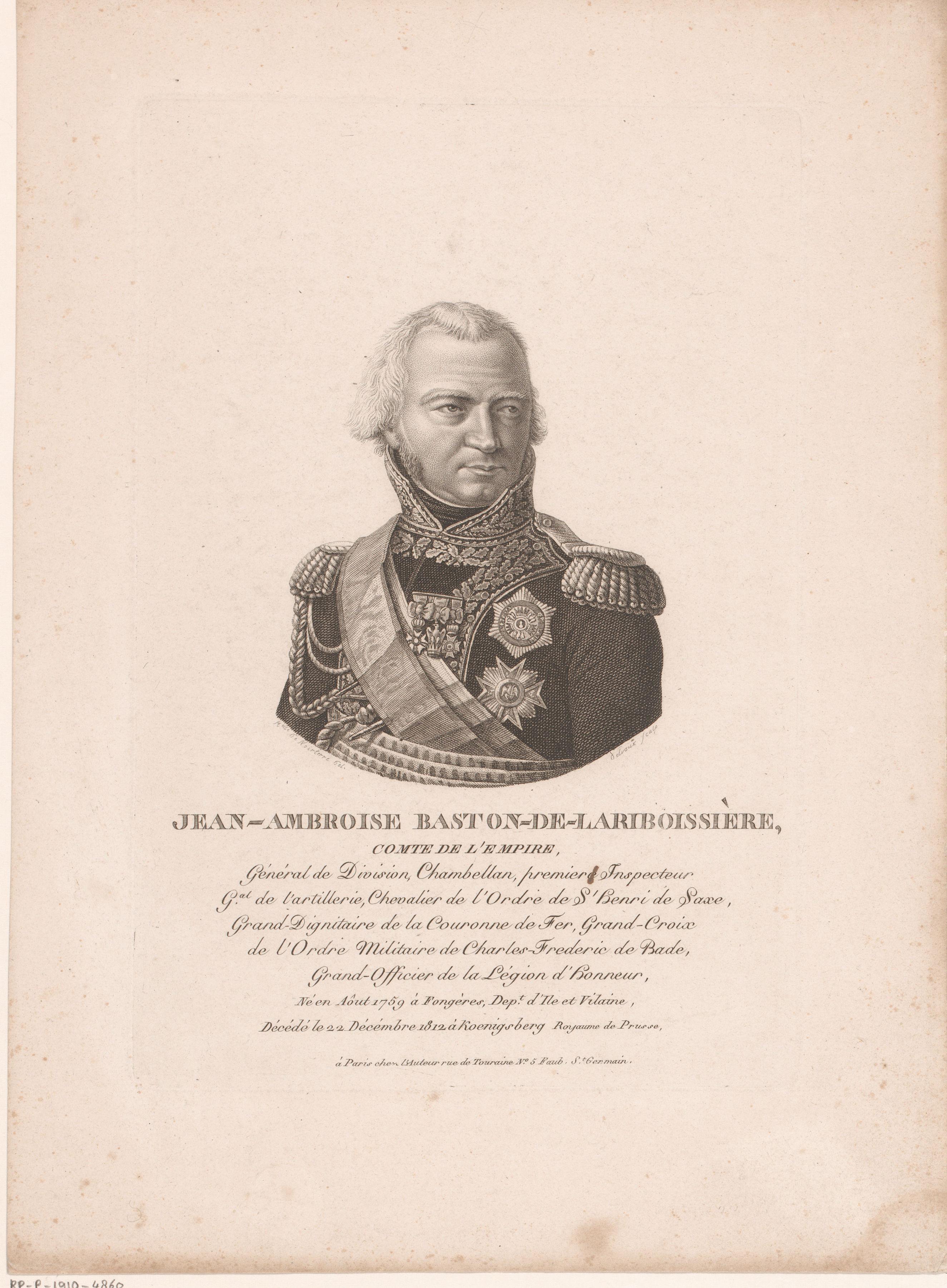 Portret van Jean Ambroise Baston de Lariboisière