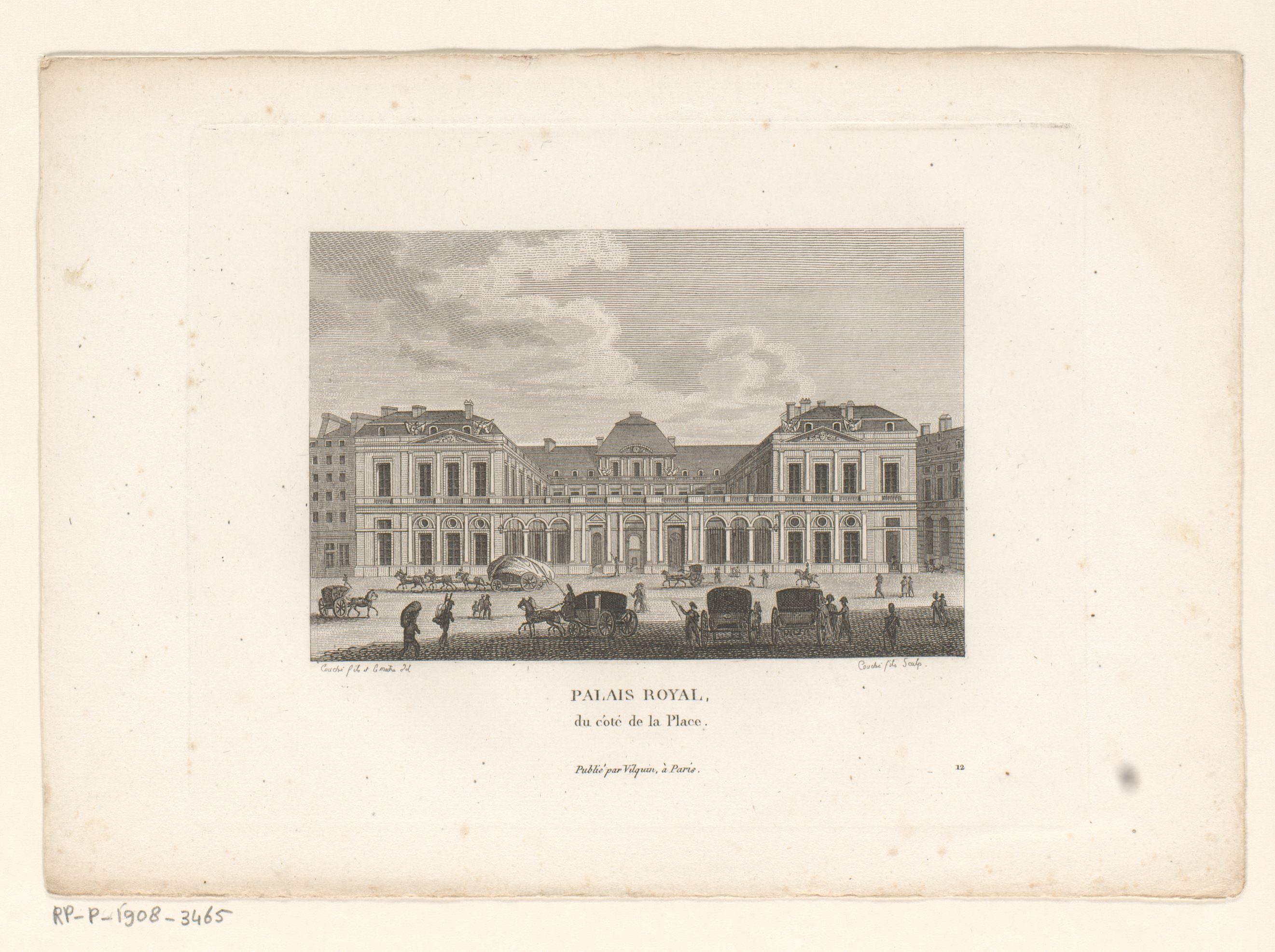 Gezicht op het Palais-Royal te Parijs