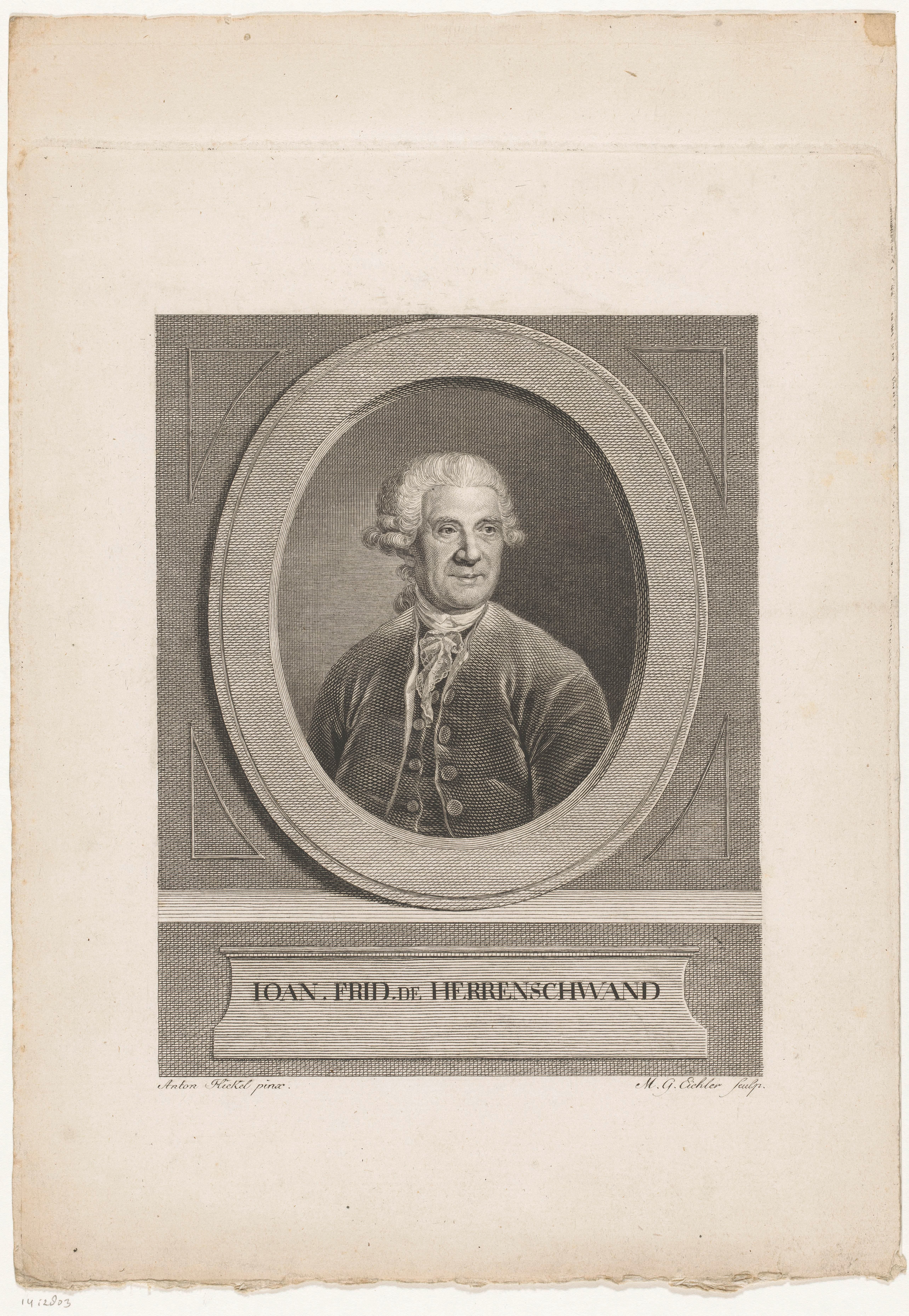Portret van Johann Friedrich Herrenschwand