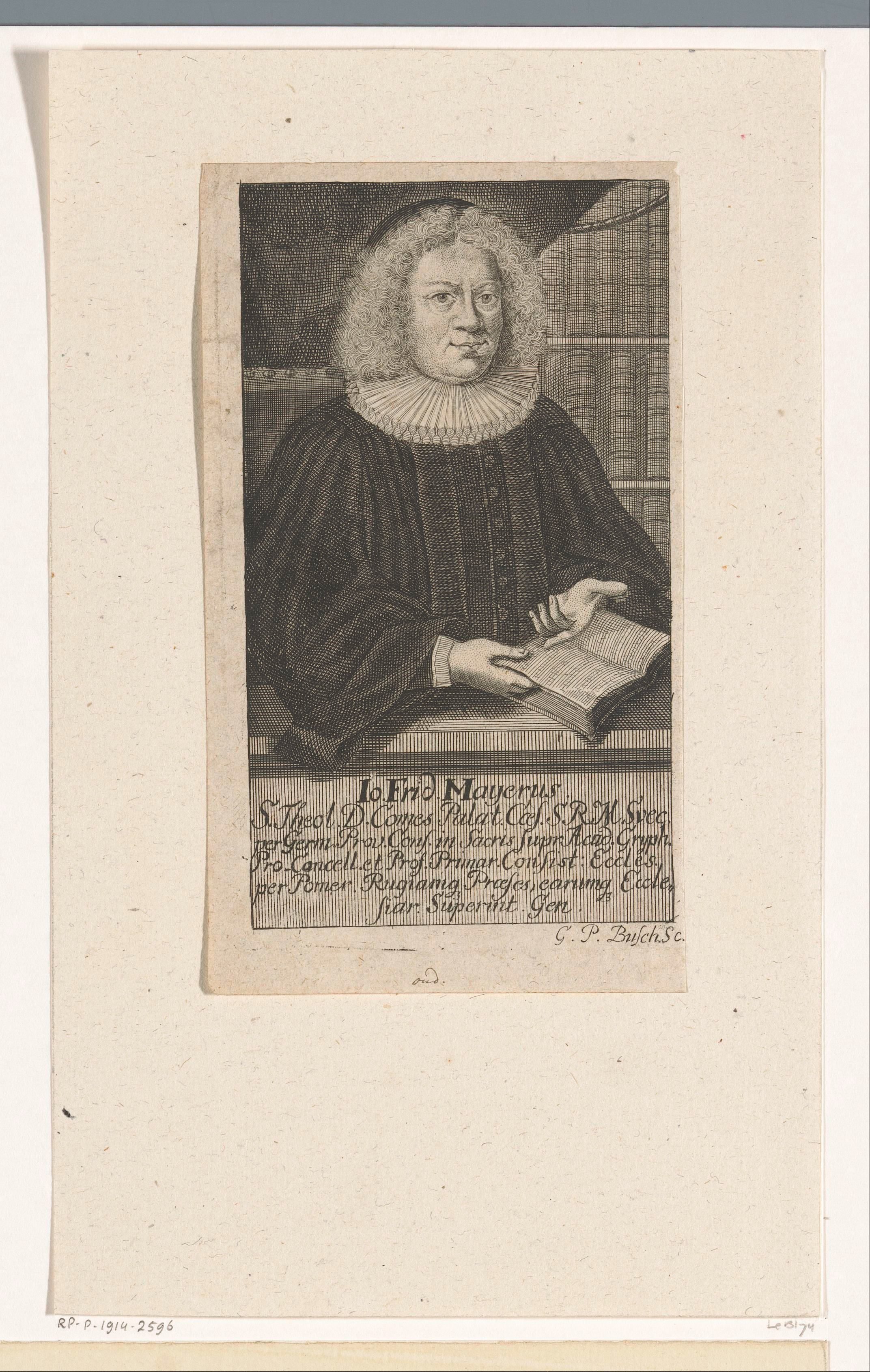 Portret van Johann Friedrich Mayer