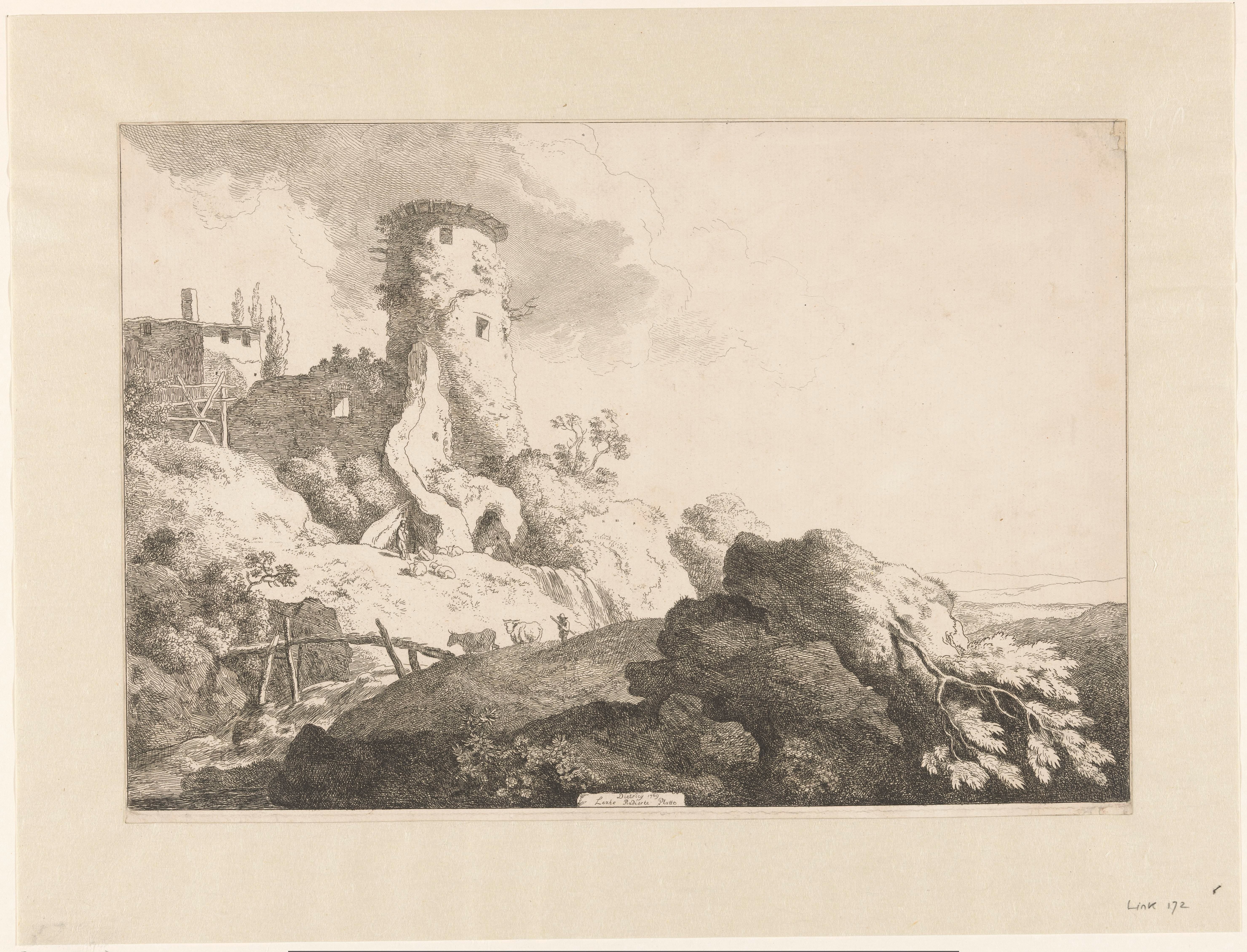 Heuvellandschap met toren