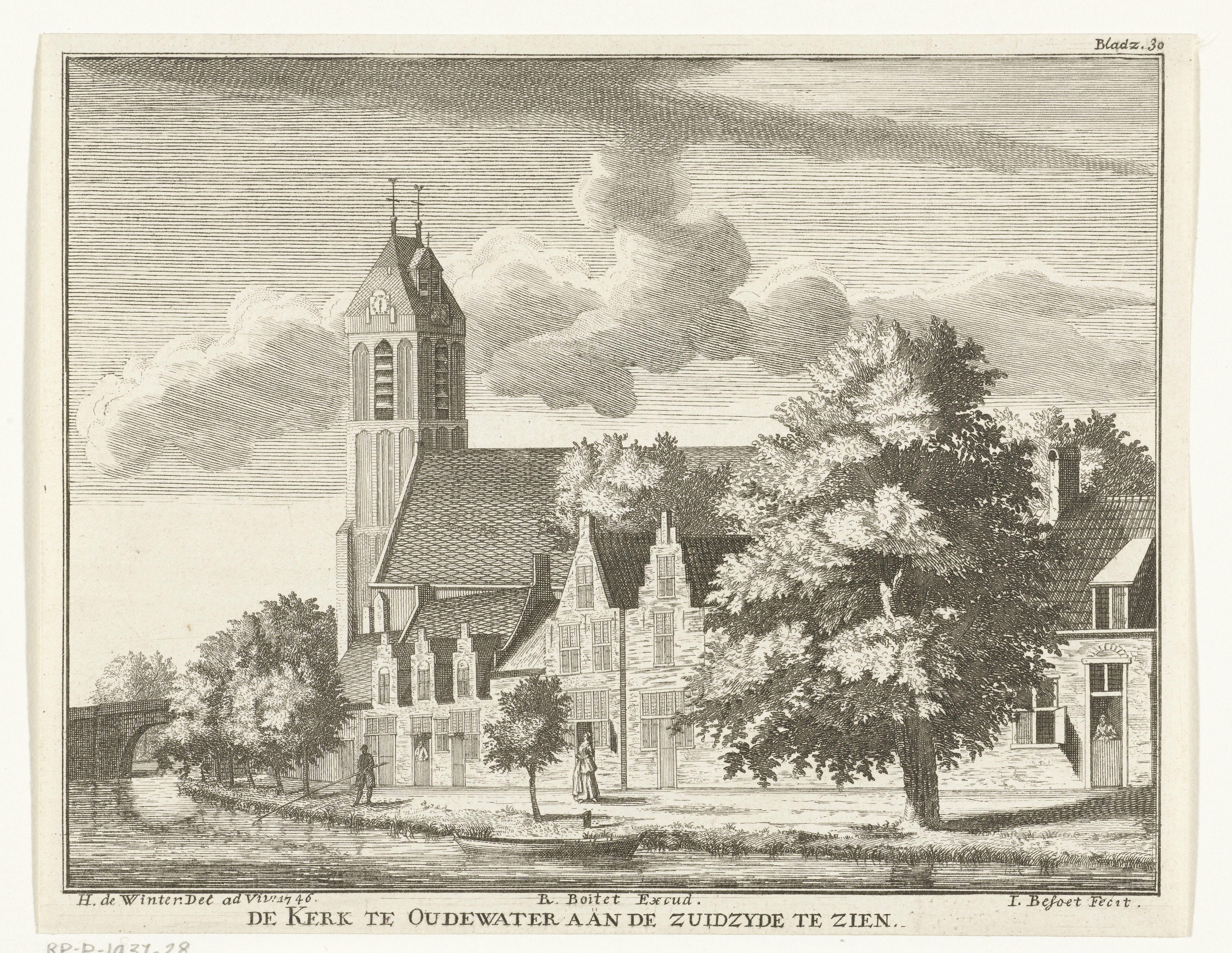 Gezicht op Grote of Sint Michaëlskerk te Oudewater