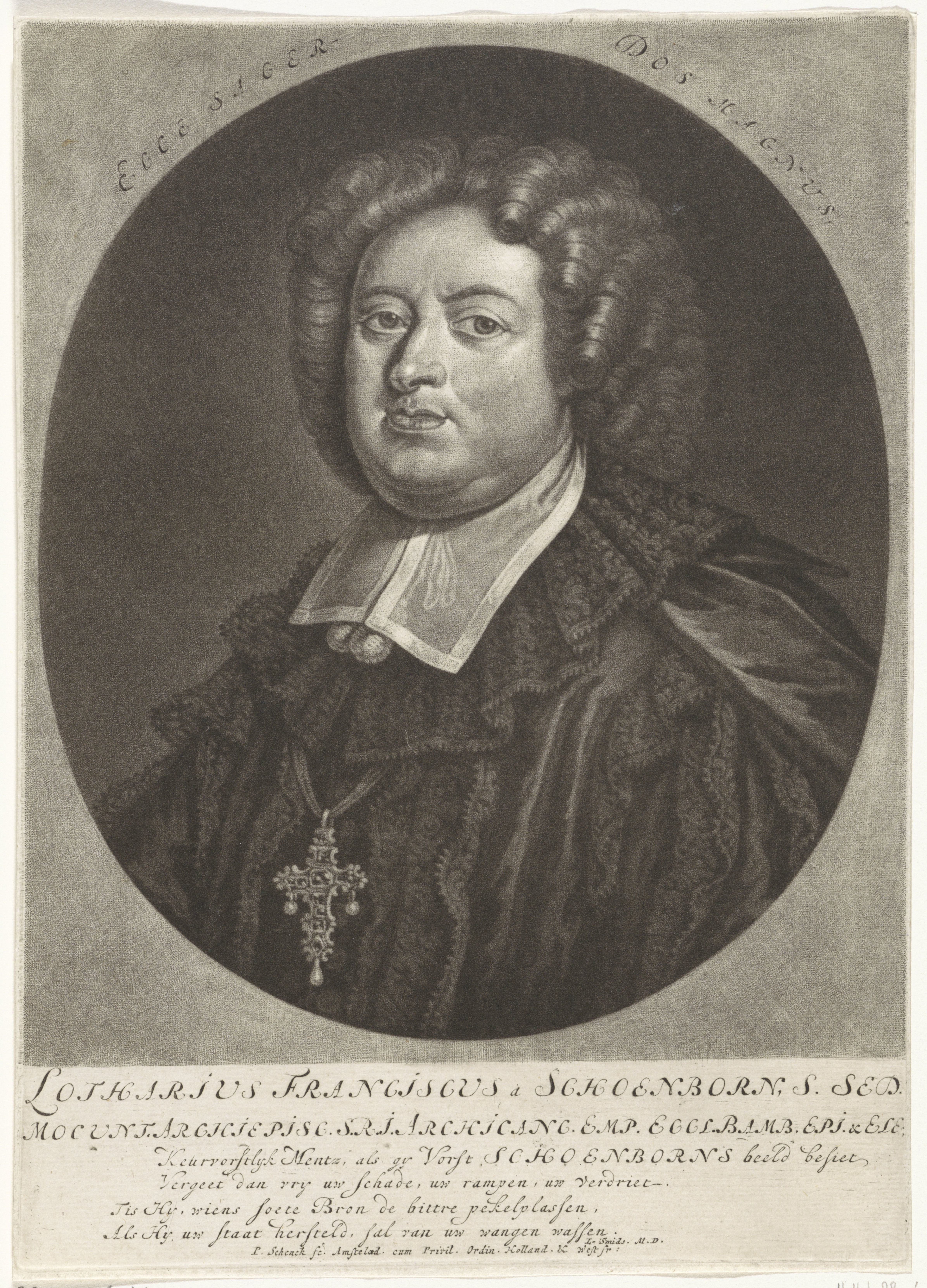 Portret van Lothar Franz, graaf van Schönborn, keurvorst en aartsbisschop van Mainz