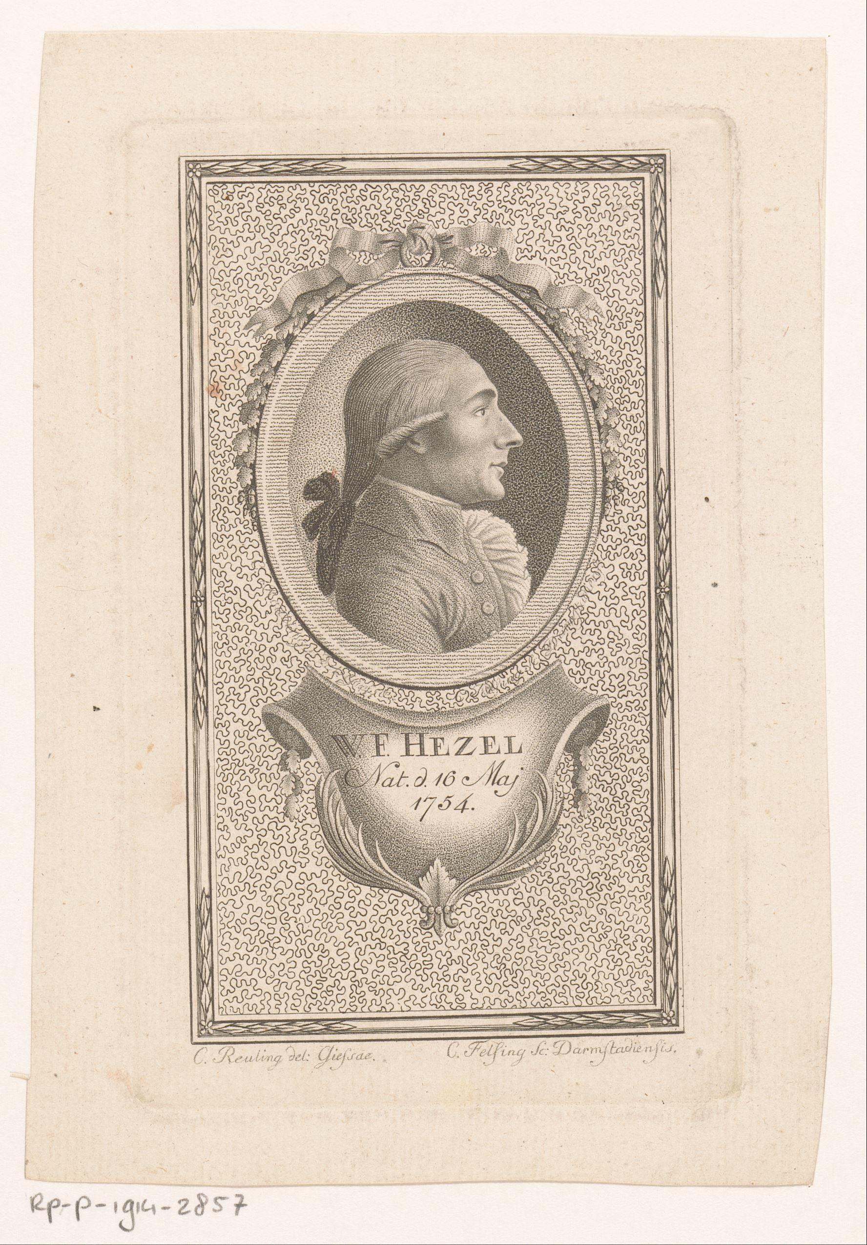 Portret van Wilhelm Friedrich Hezel
