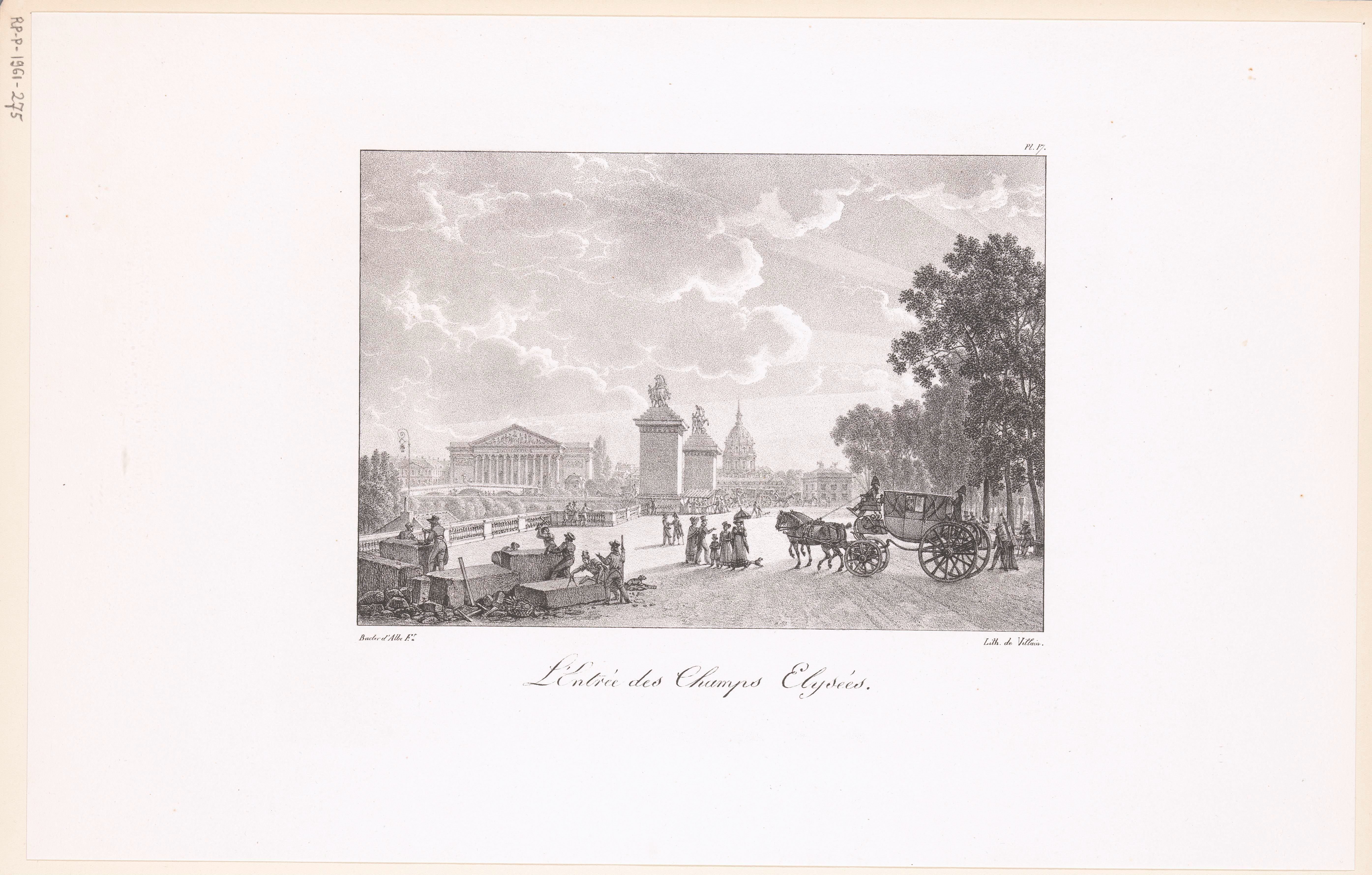 Zicht op het begin van de Champs Elysées