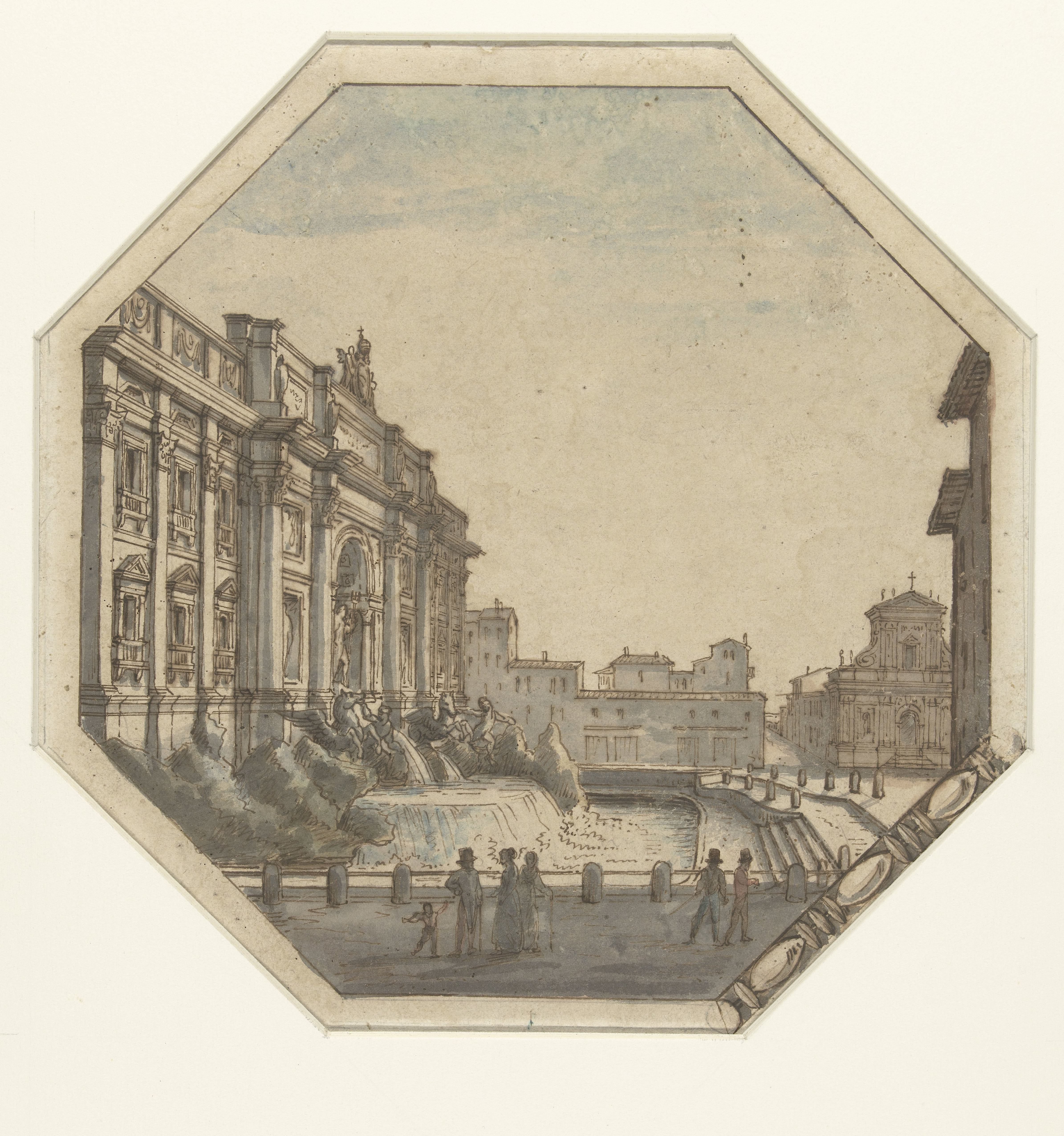 Fontana di Trevi, gezien vanuit het Westen