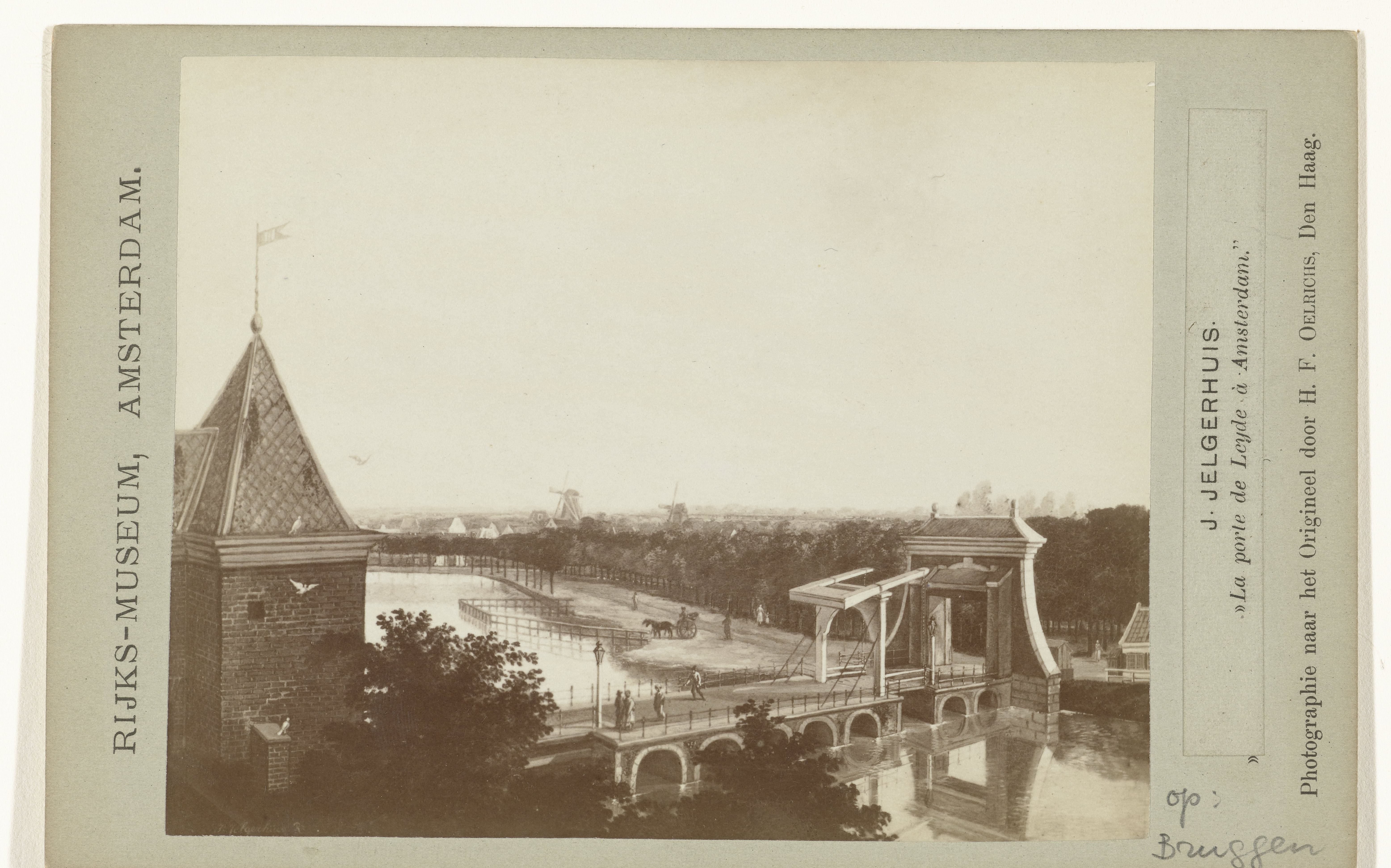 Schilderij De Amsterdamse buitensingel bij de Leidse poort door J. Jelgerhuis