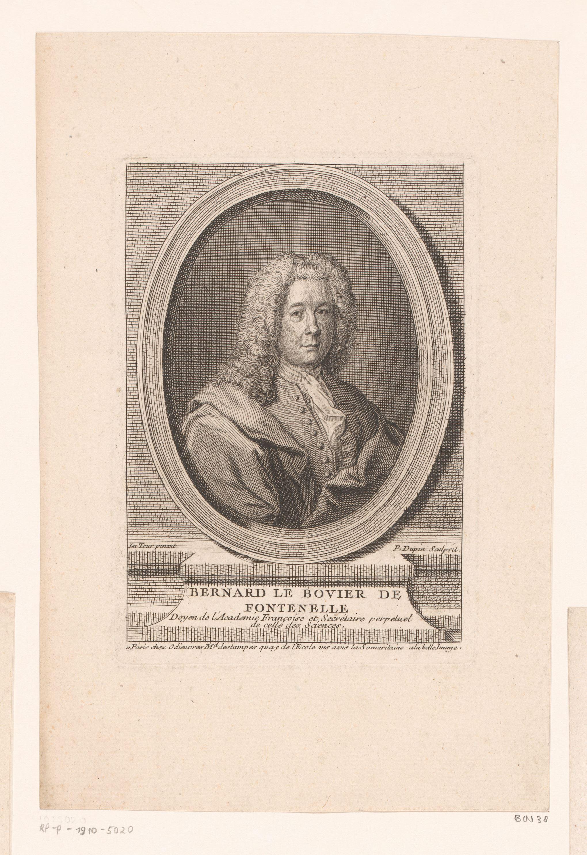 Portret van Bernard le Bovier de Fontenelle