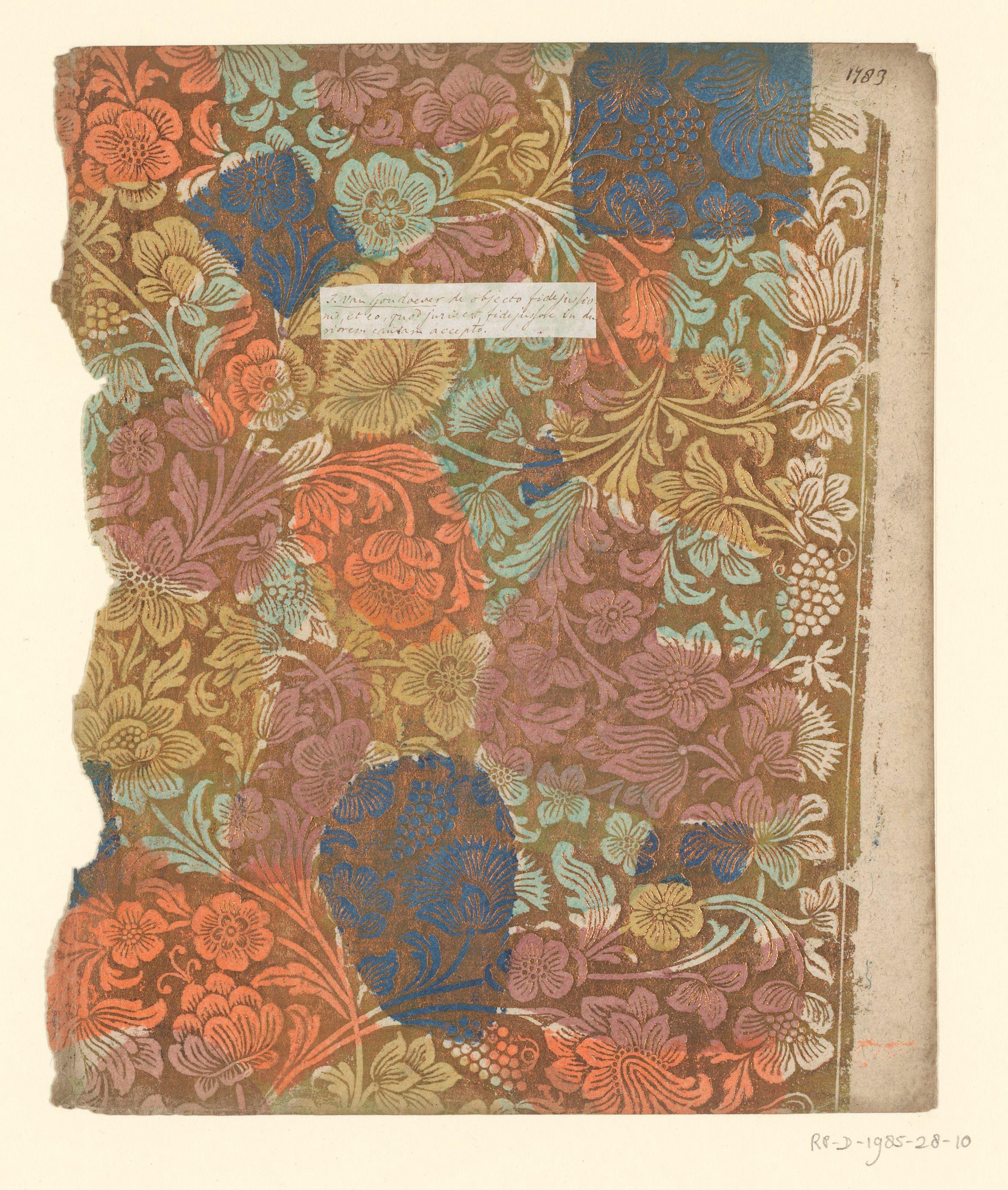 Blad met bloemen met vruchten