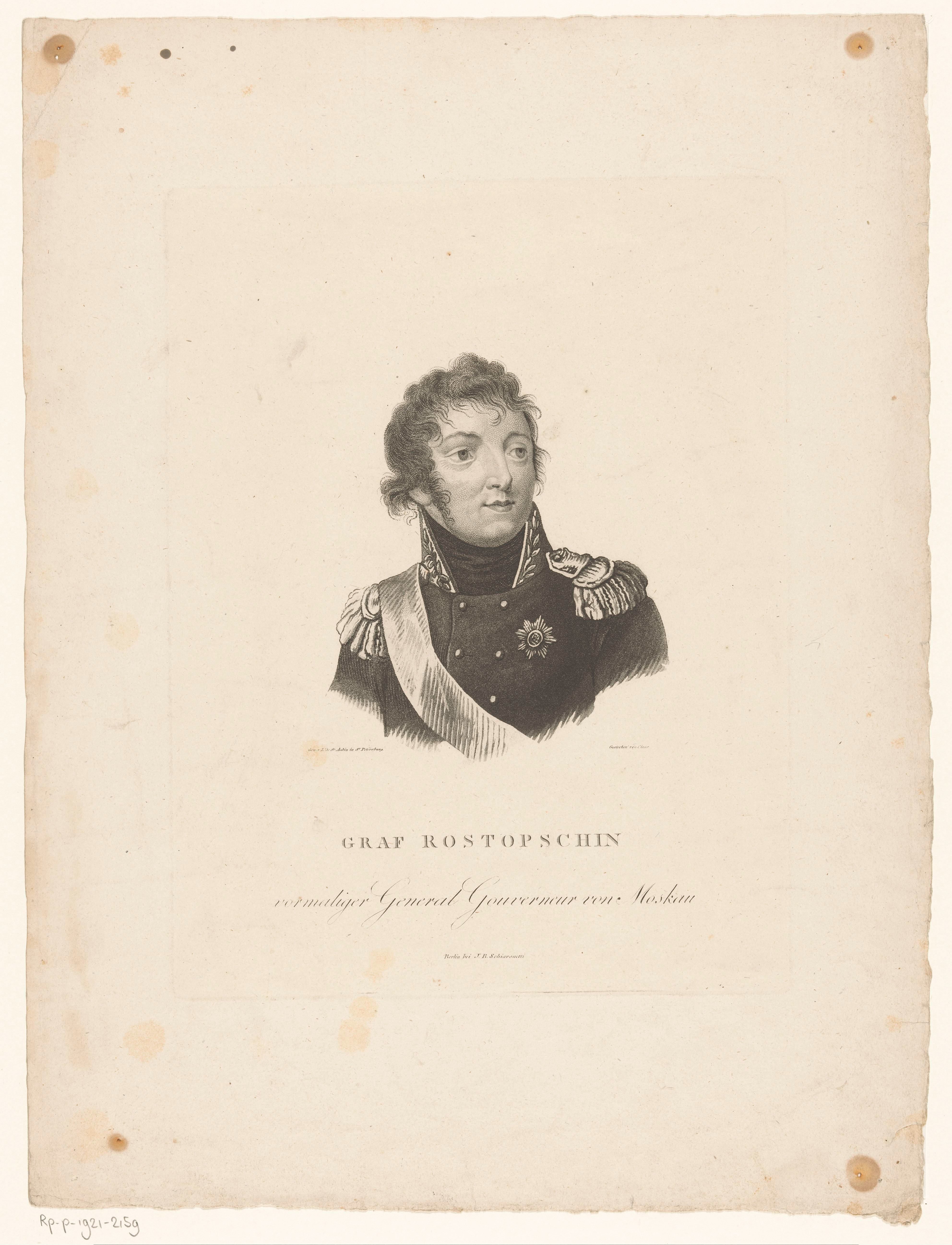 Portret van Feodor Rostopchin