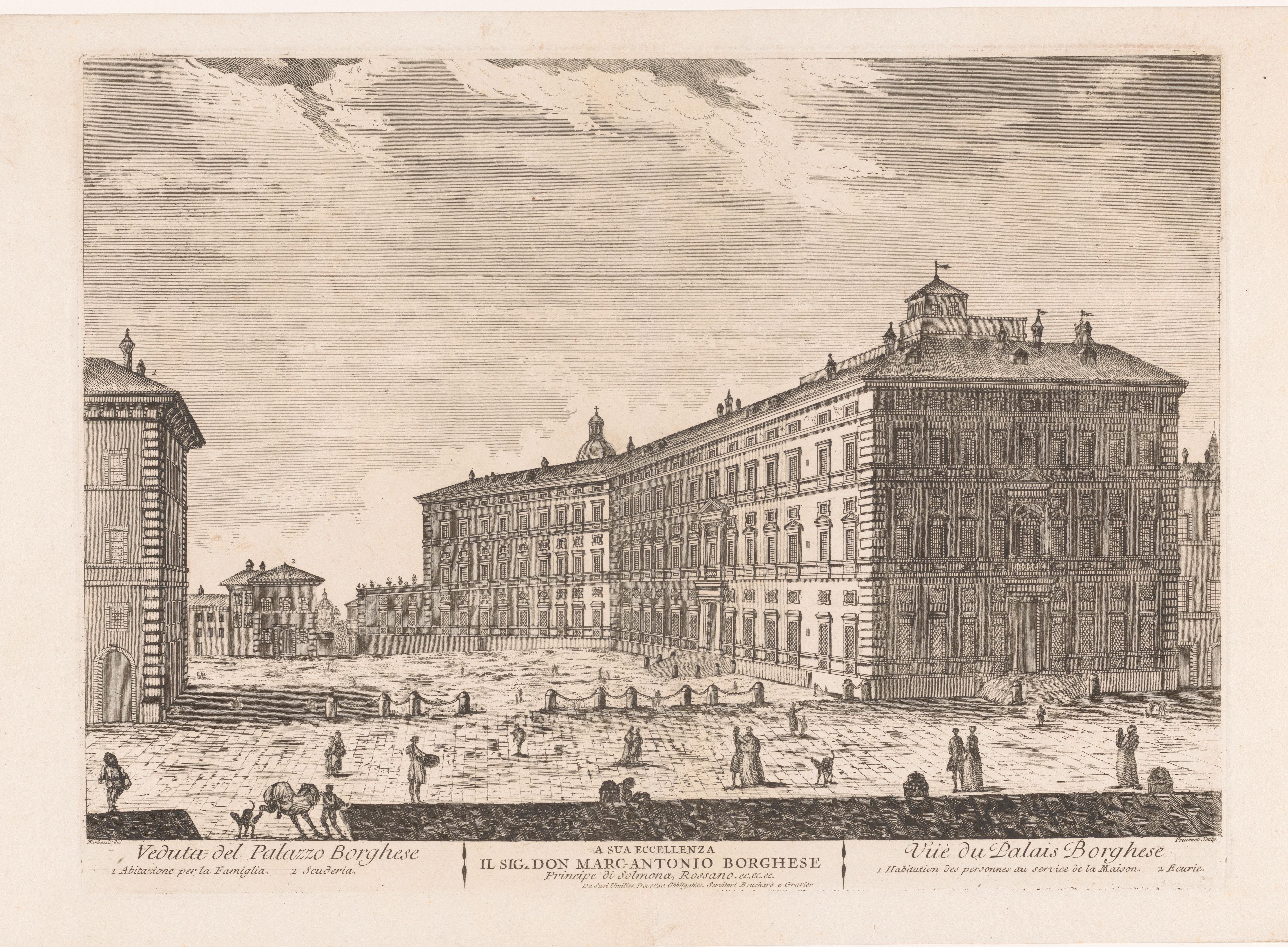 Gezicht op het Palazzo Borghese
