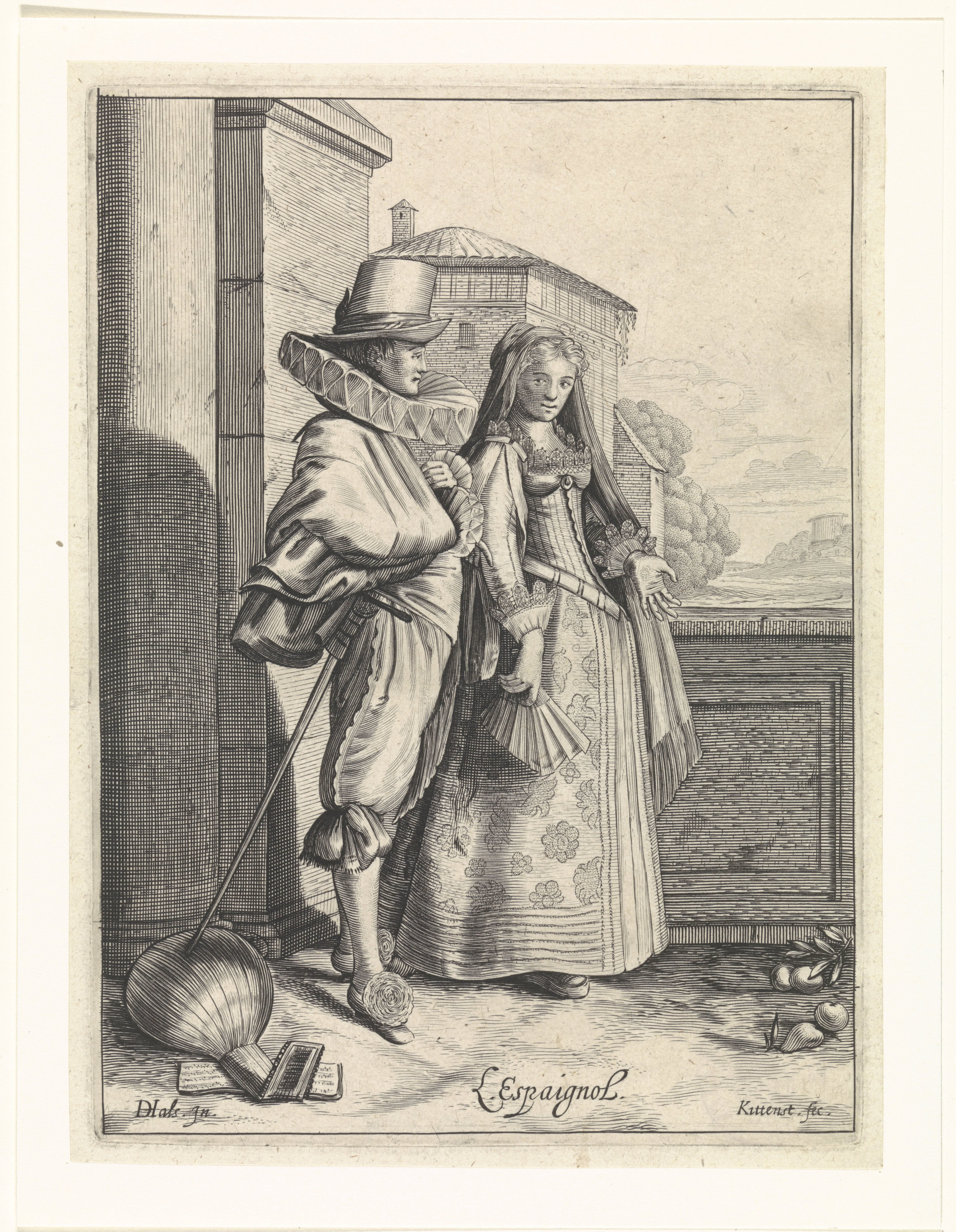 Elegant paar in modieuze Spaanse kleding