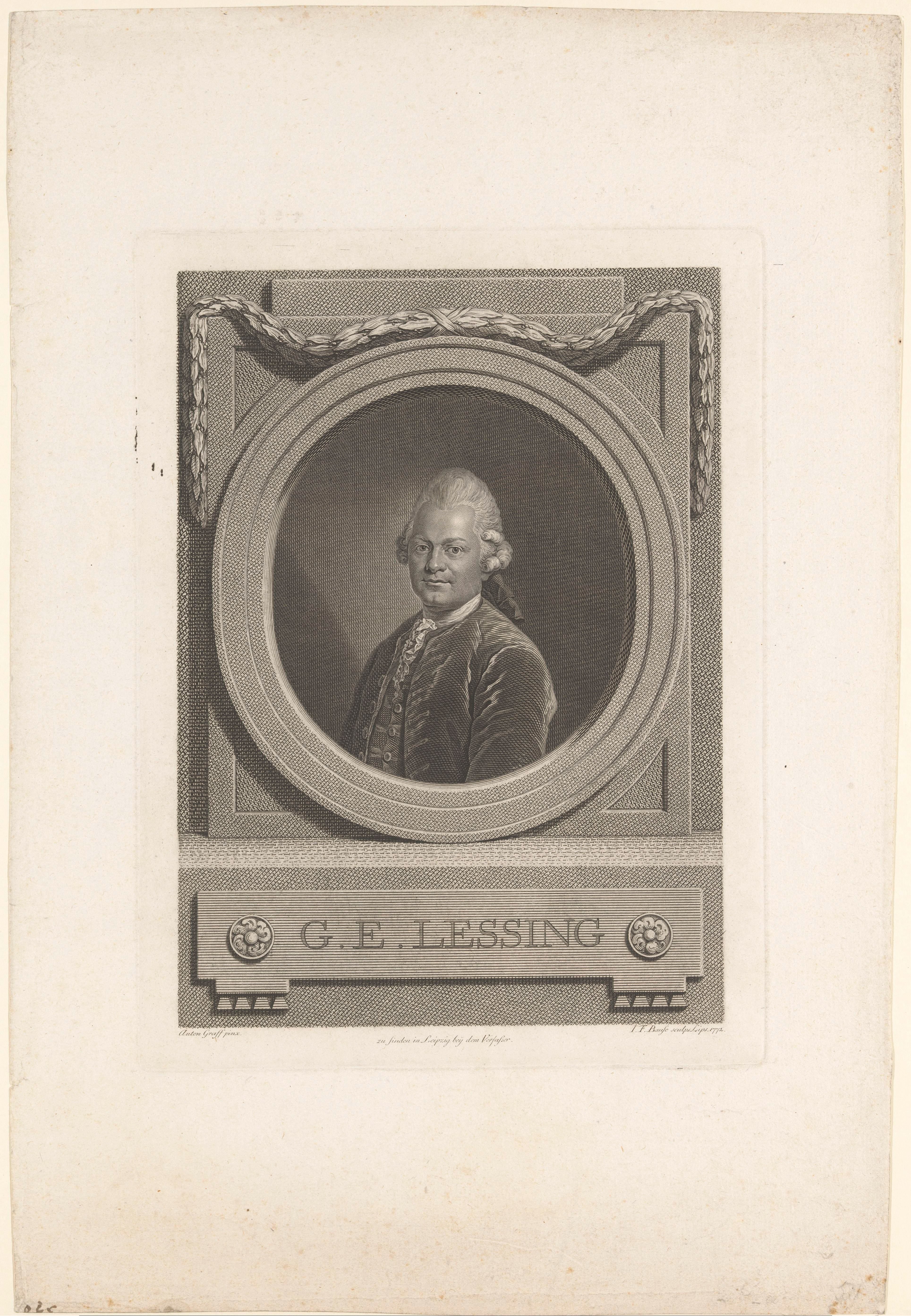 Portret van Gotthold Ephraim Lessing