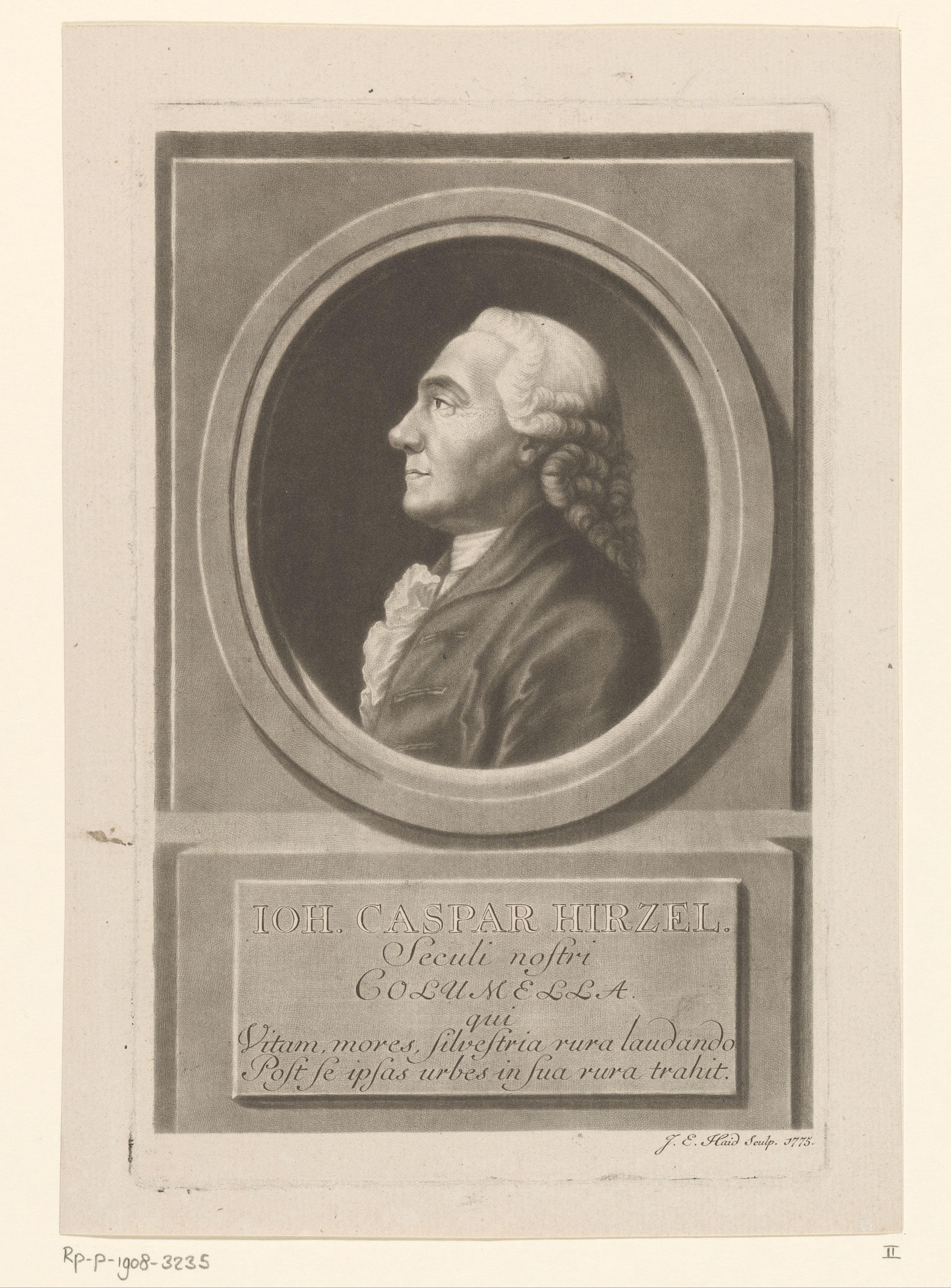 Portret van Hans Caspar Hirzel