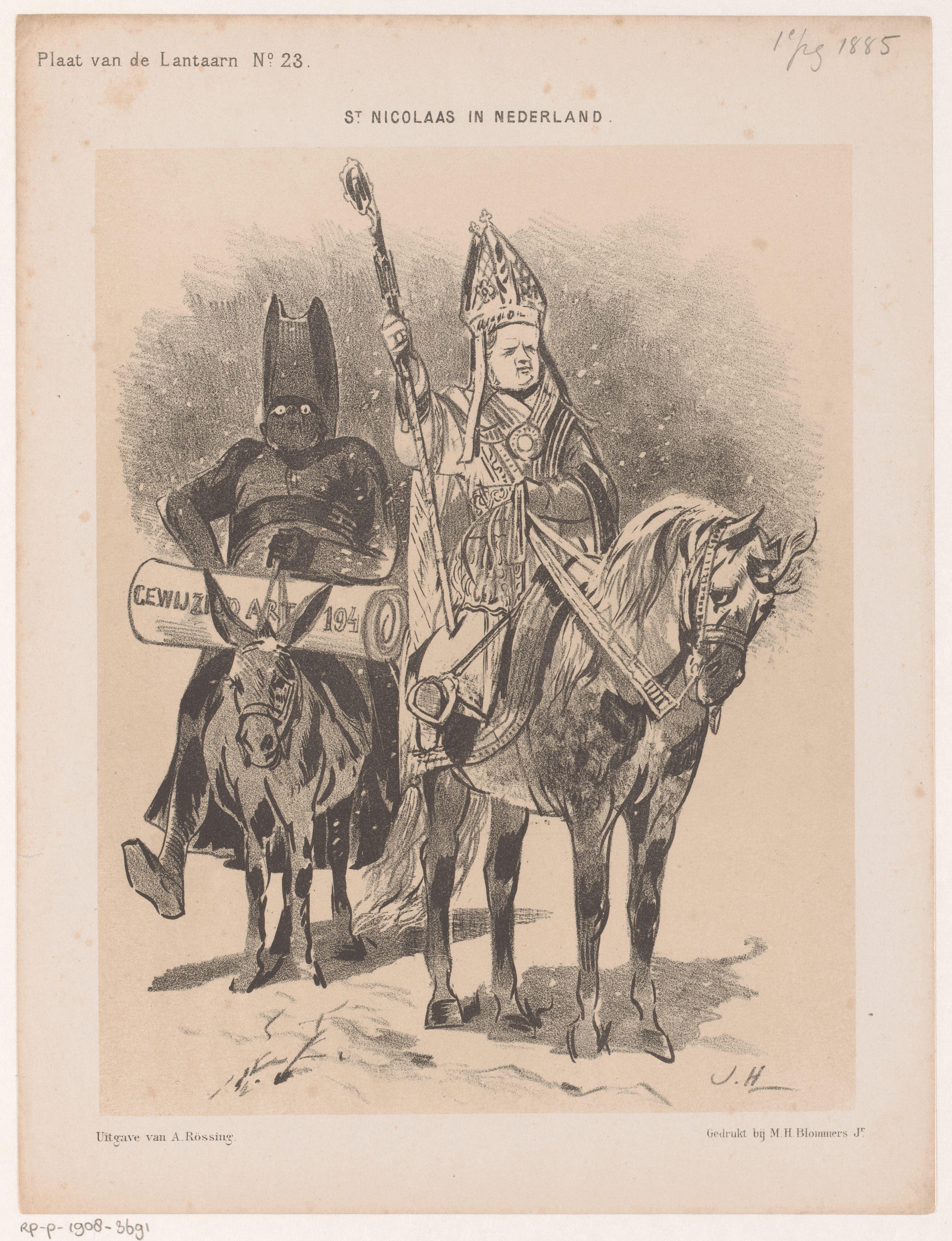 Spotprent over wijziging binnen de grondwet in 1885