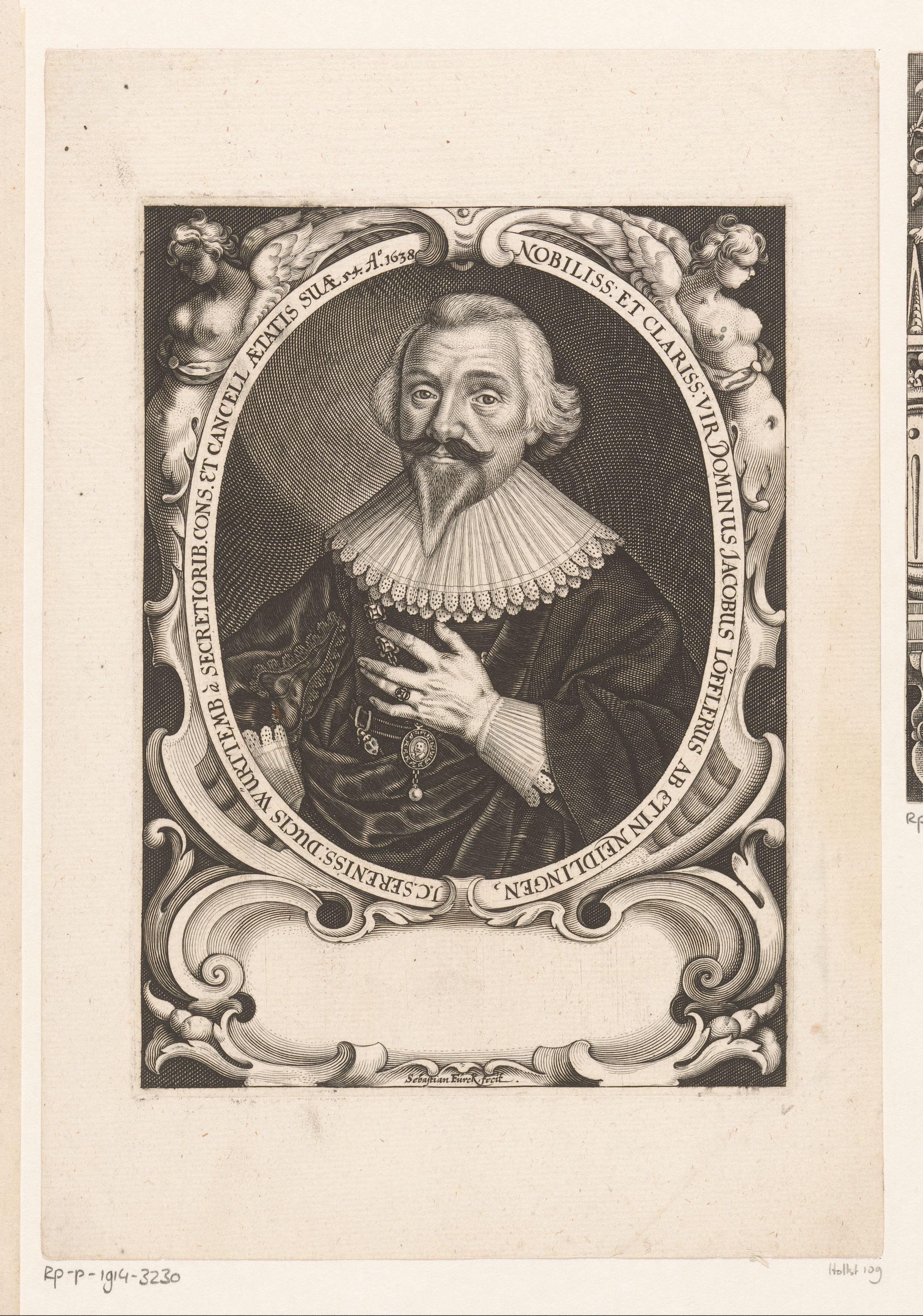 Portret van Jacob Löffler op 54-jarige leeftijd