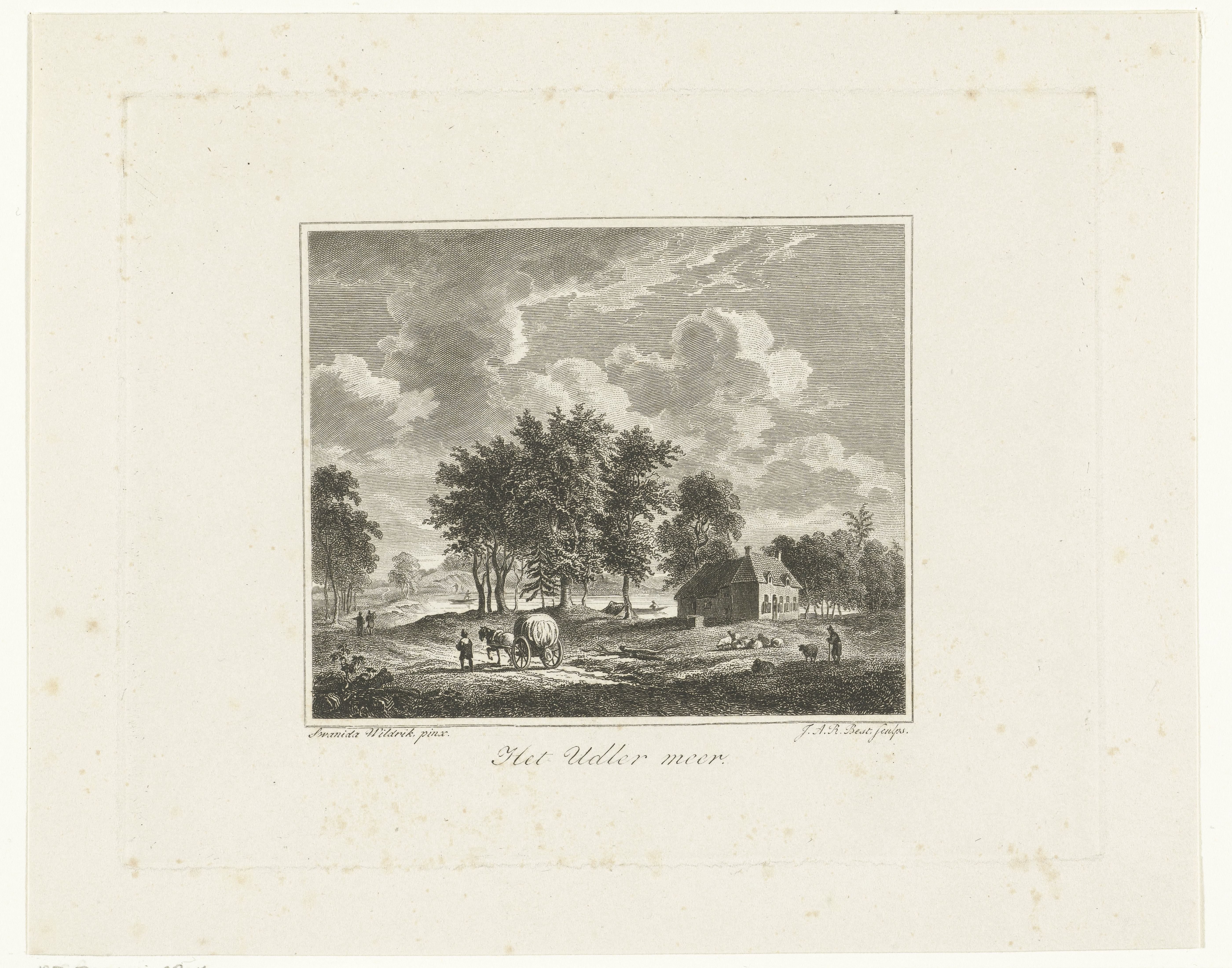 Landschap met boerderij bij het Uddelermeer