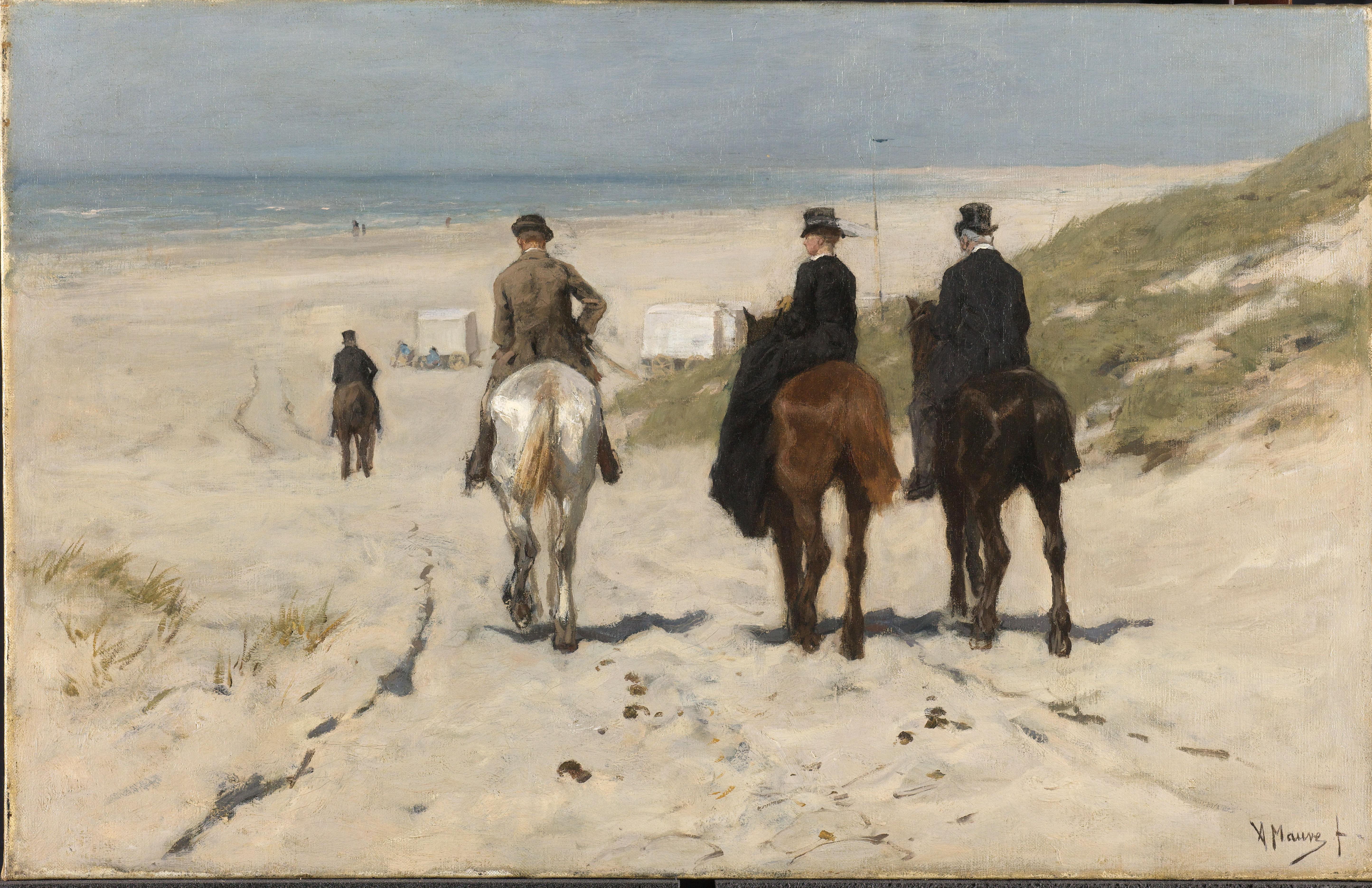 Morgenrit langs het strand