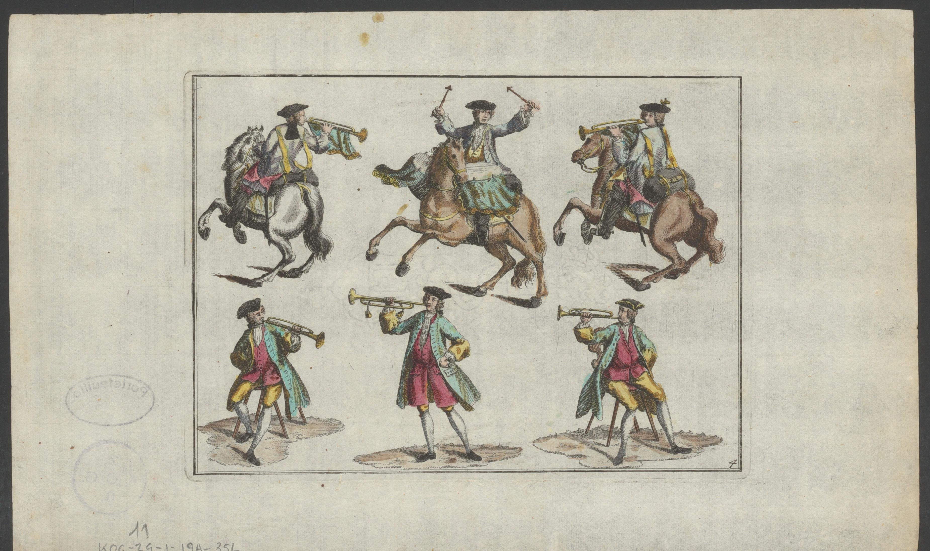 Muzikanten met en zonder paard