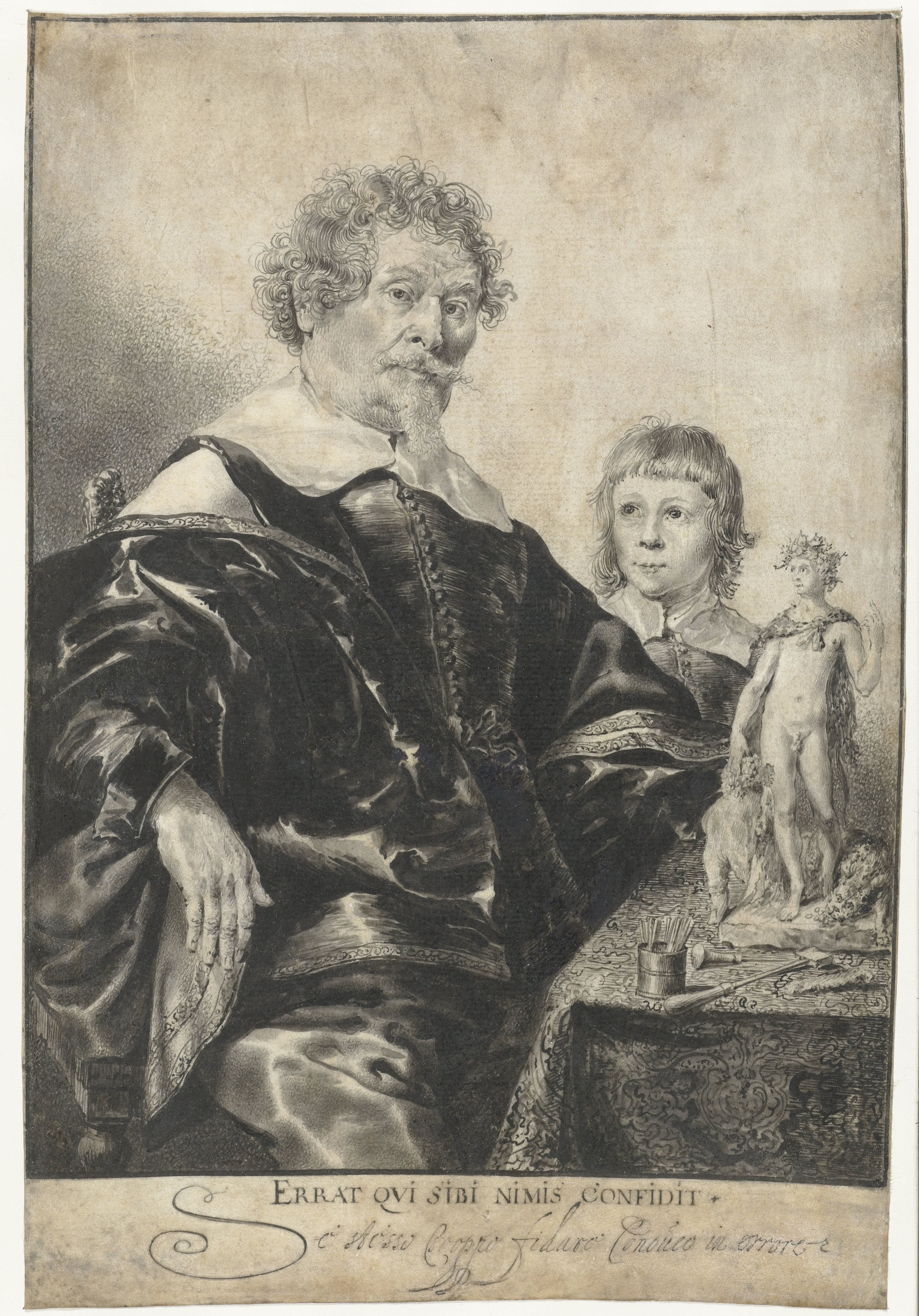 Portret van een edelsmid met zijn zoon