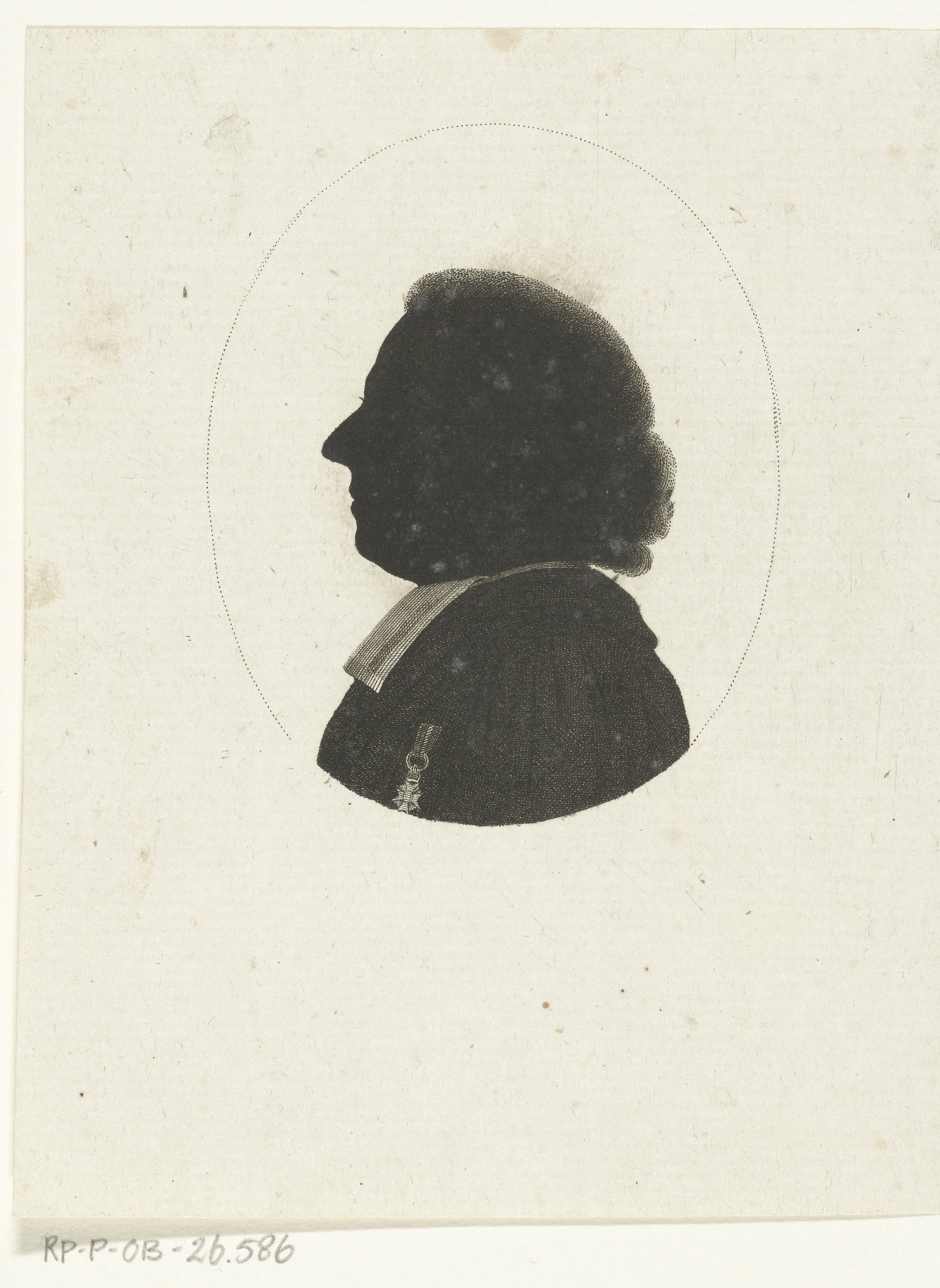 Silhouetportret van onbekende predikant