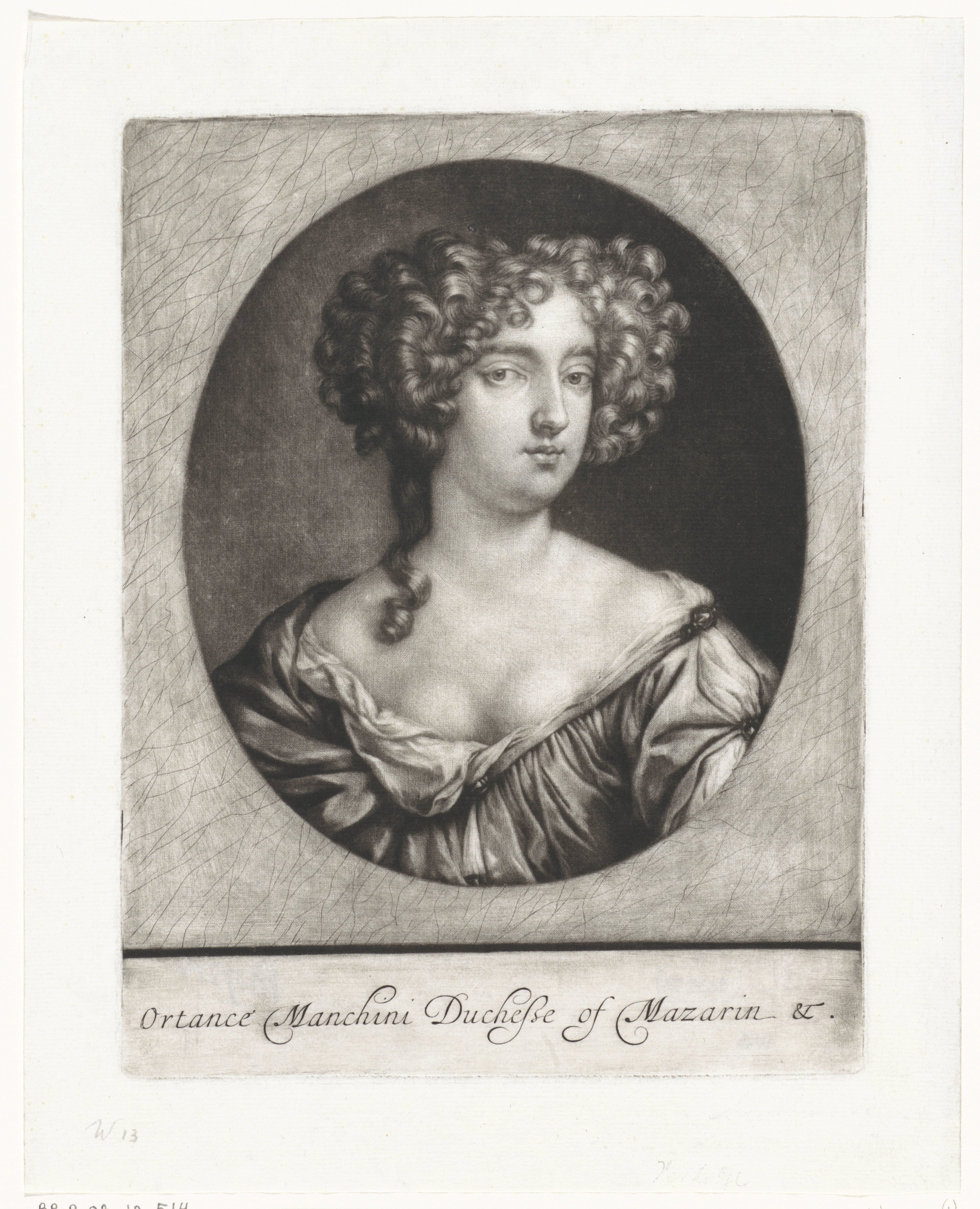 Portret van Hortense Manzini, hertogin van Mazarin