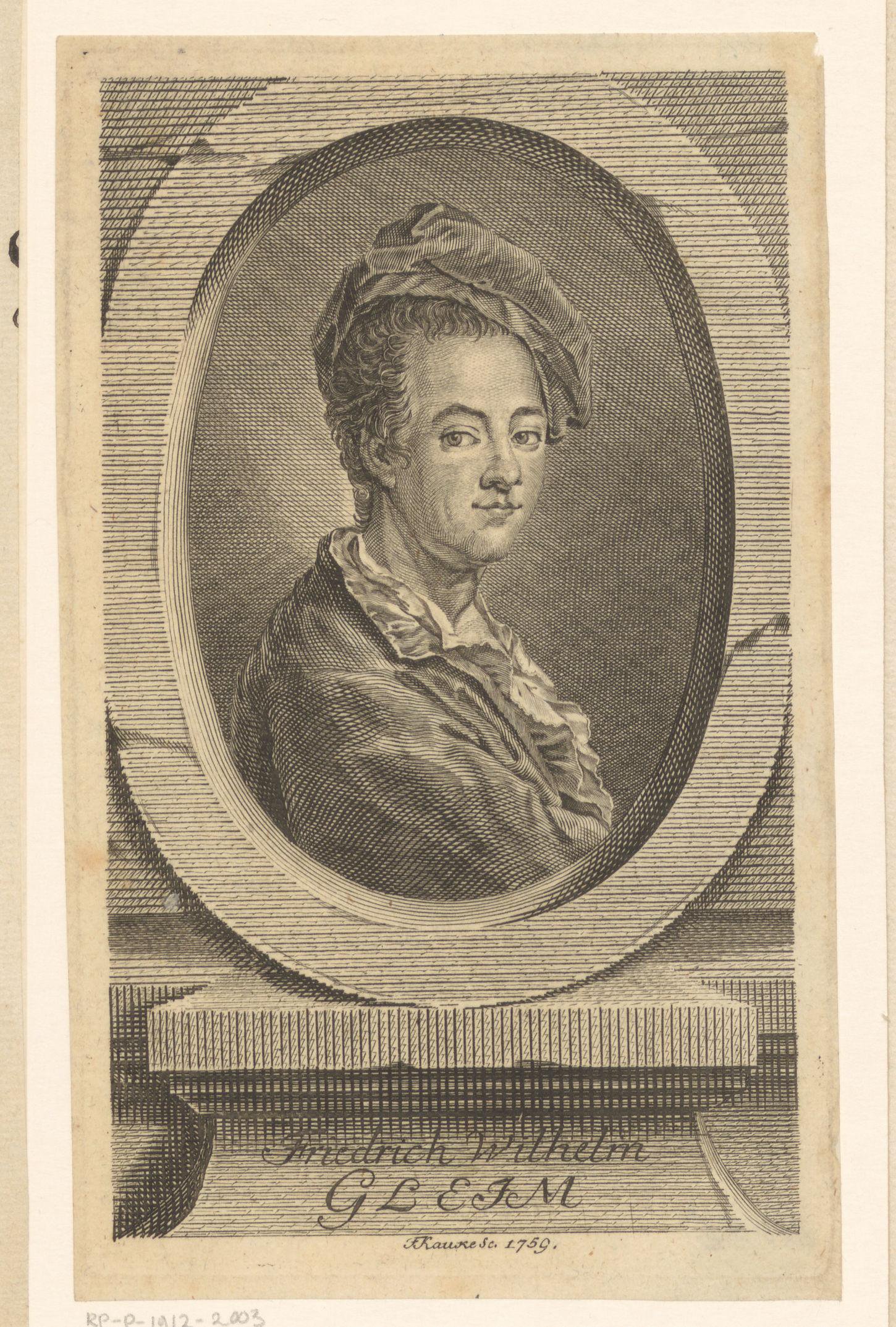 Portret van Johann Wilhelm Ludwig Gleim