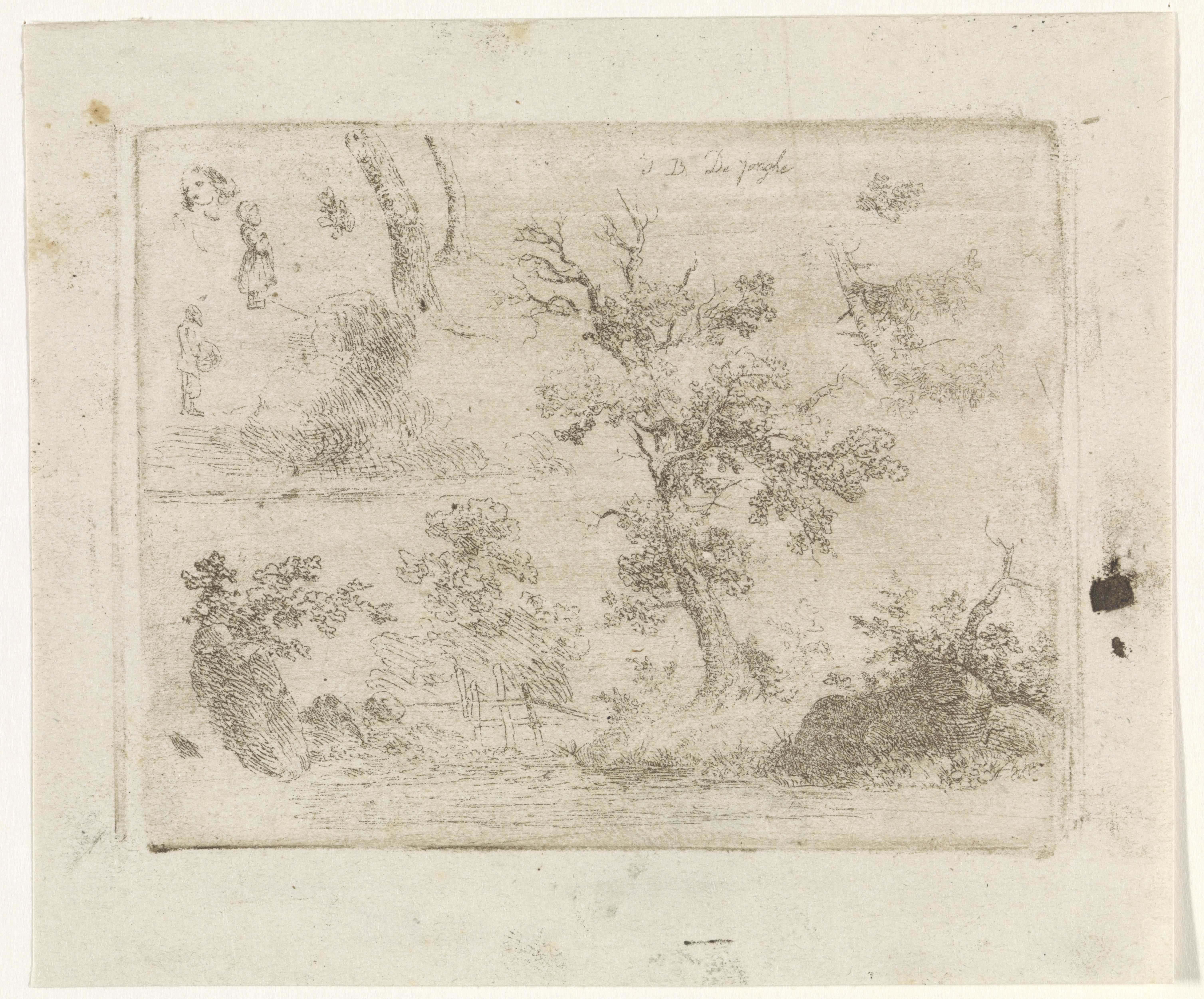 Landschap en figuurstudies