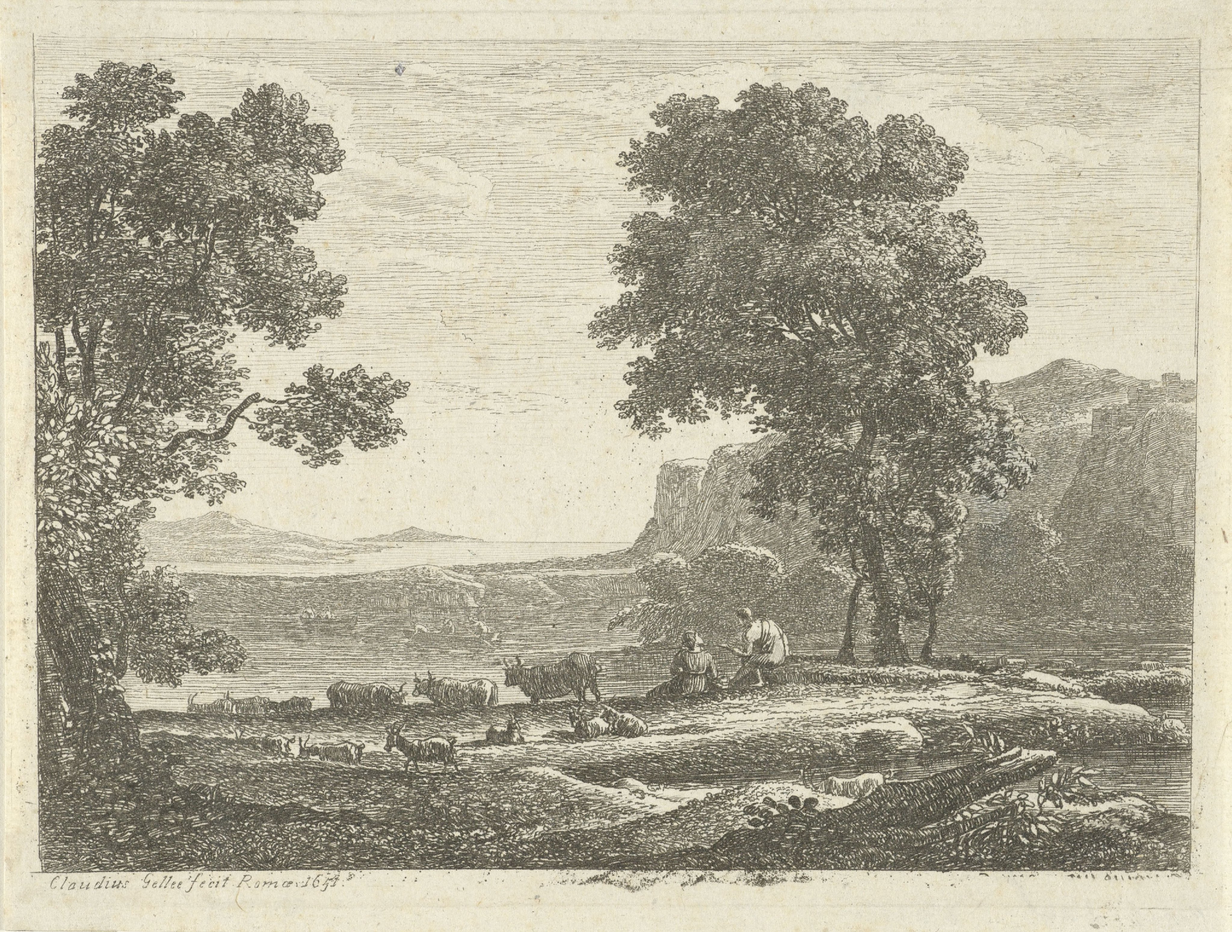 Landschap met twee herders