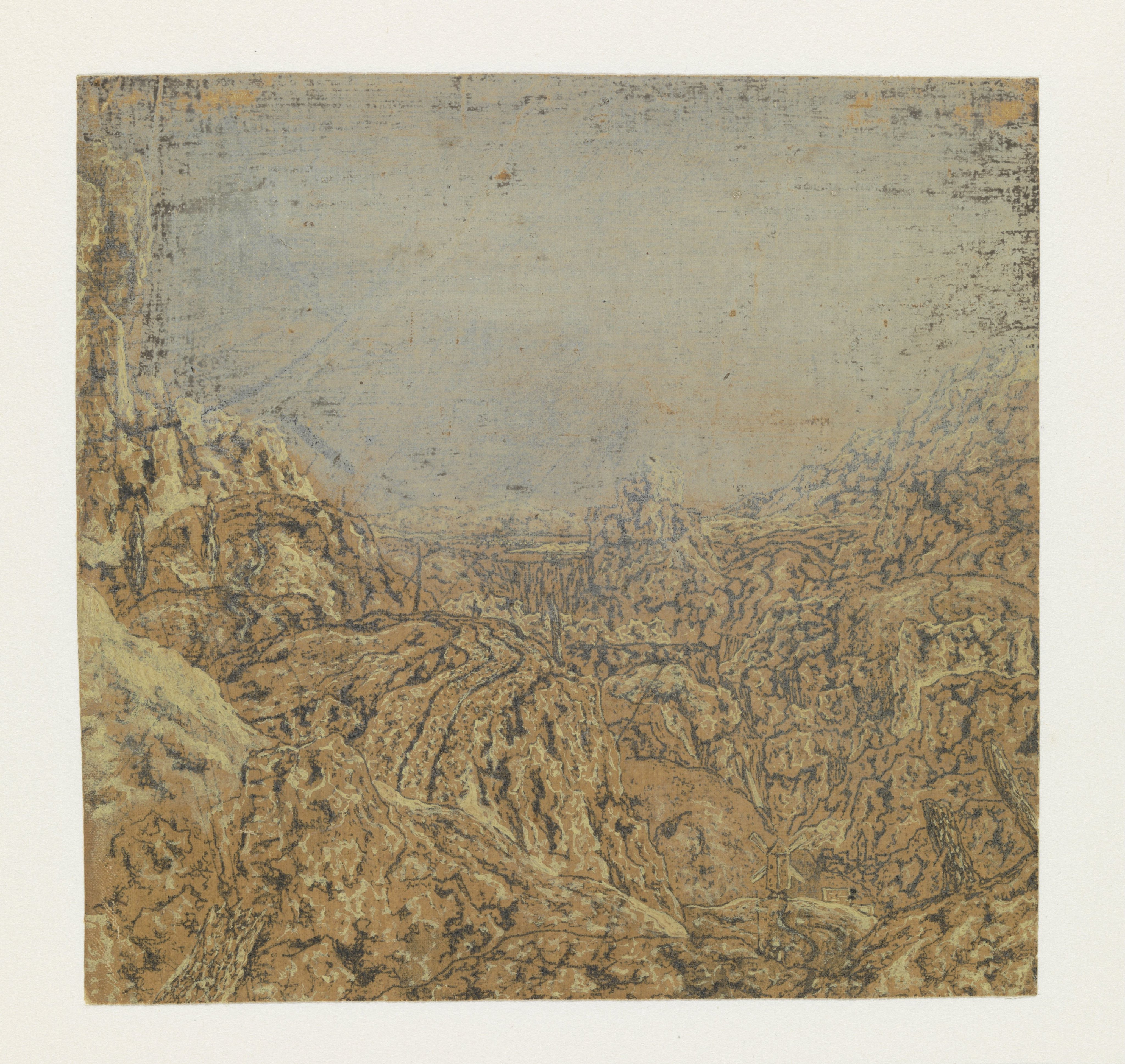 Rocky Landscape with a Gorge, First Version