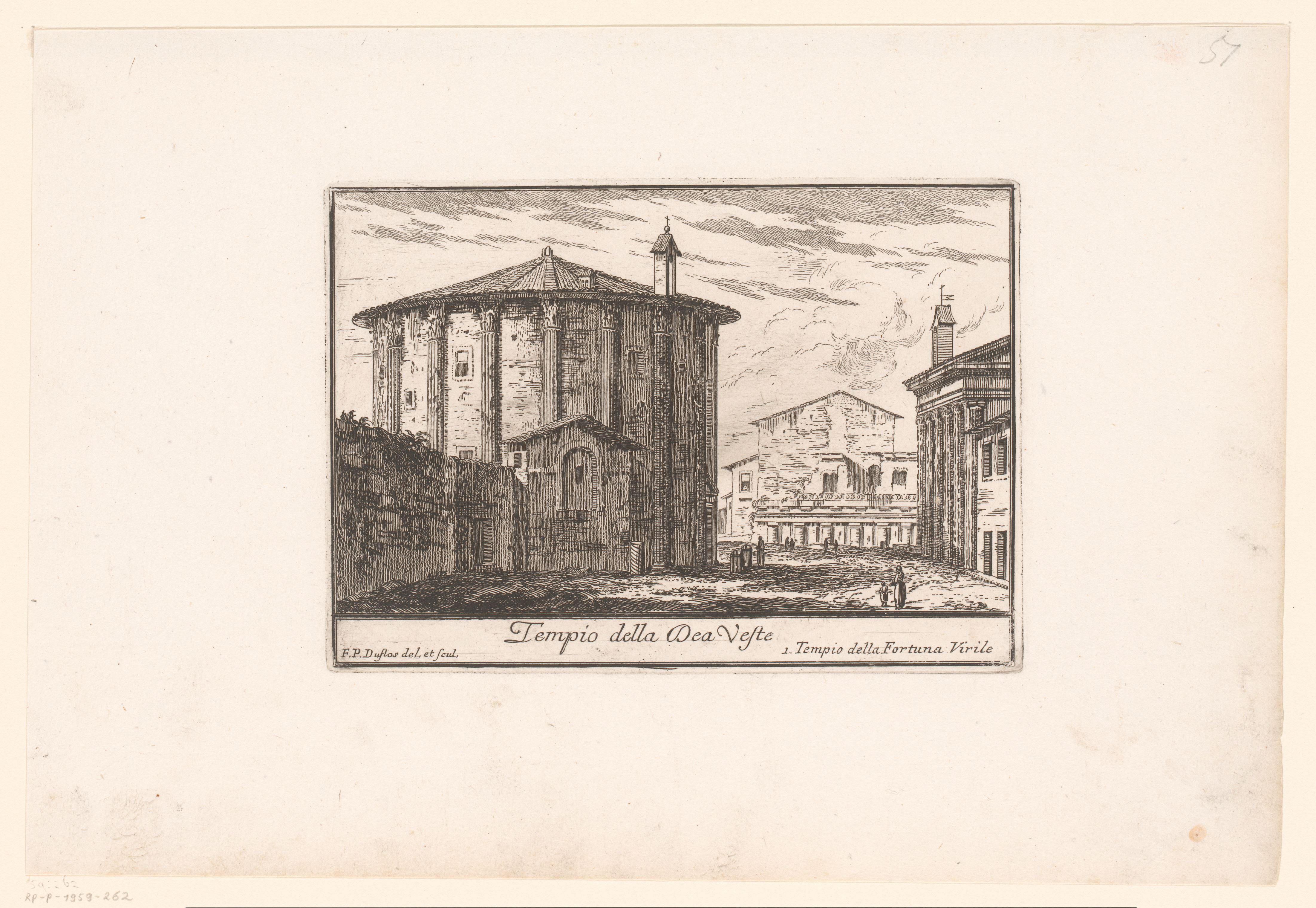 Zicht op de Tempel van Vesta