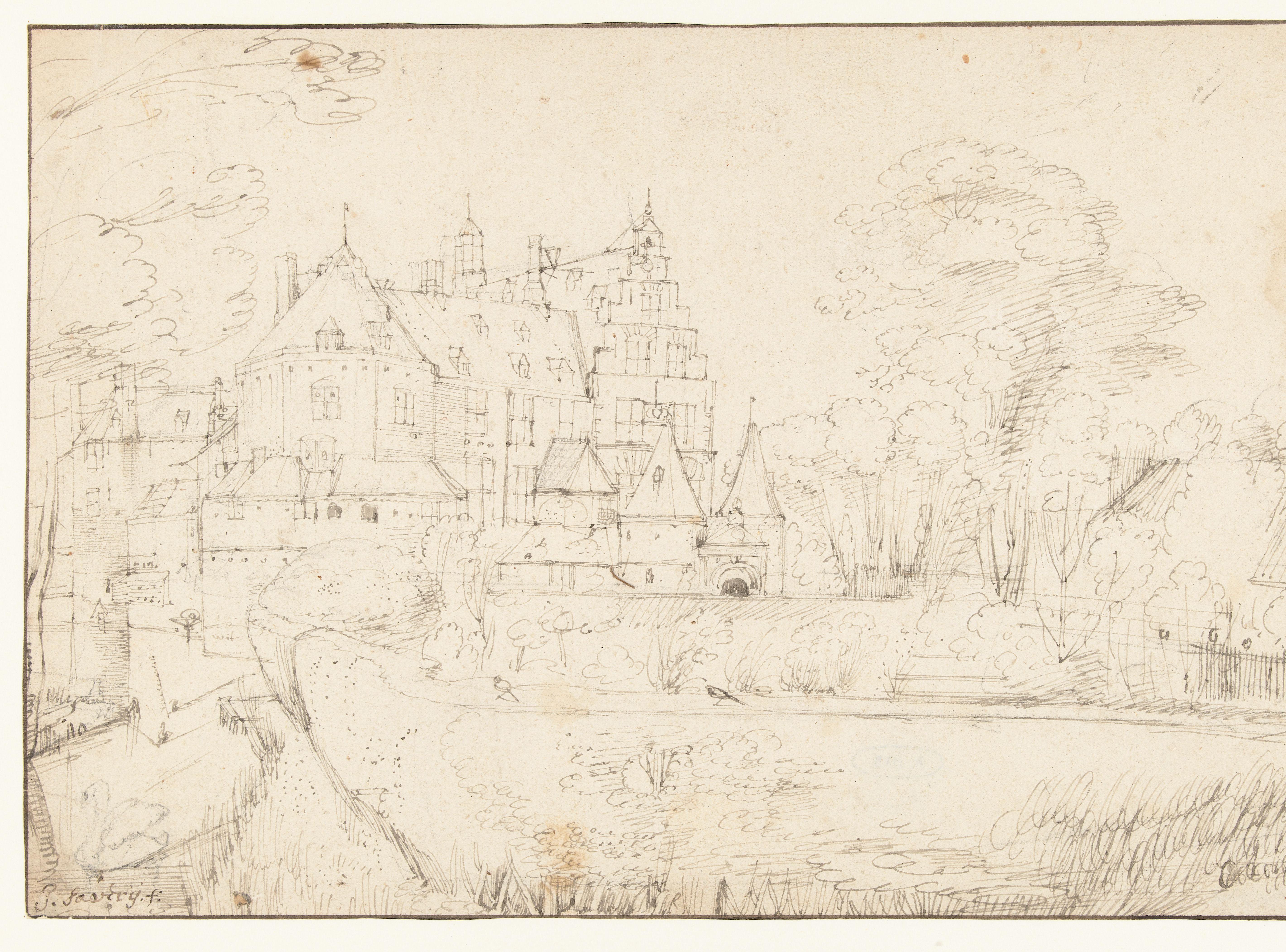 Gezicht op een kasteel