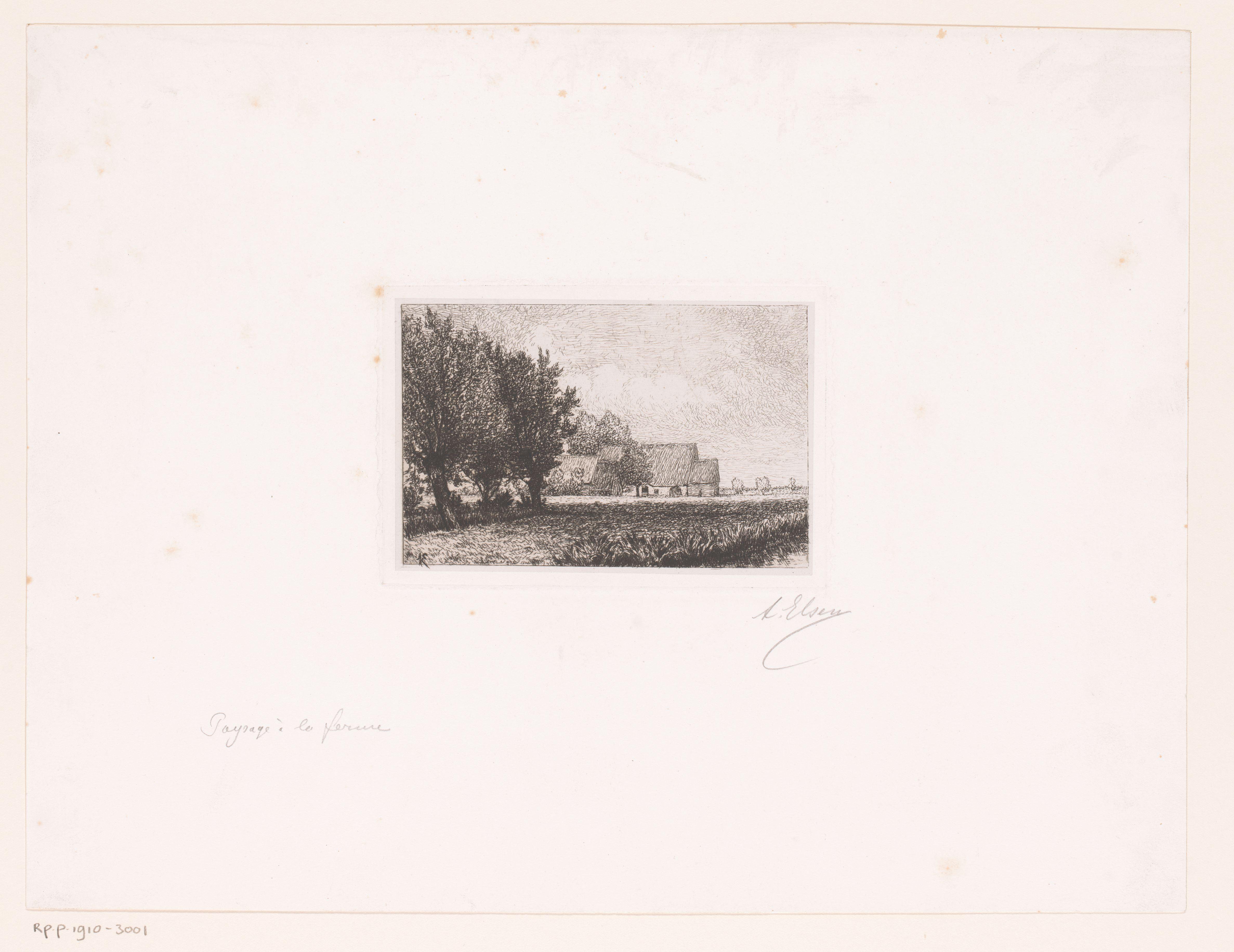 Landschap met boerenwoning
