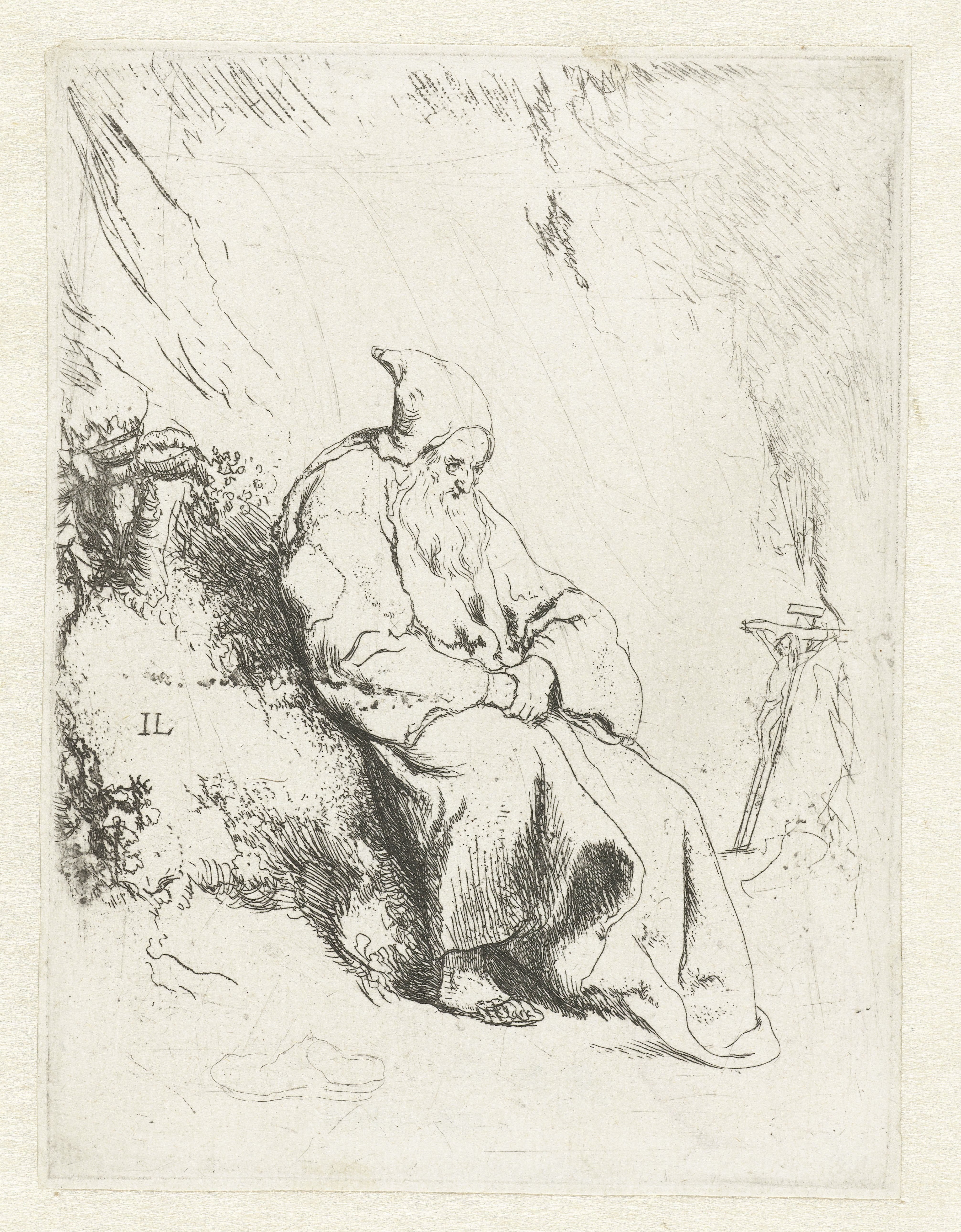 Kluizenaar met crucifix