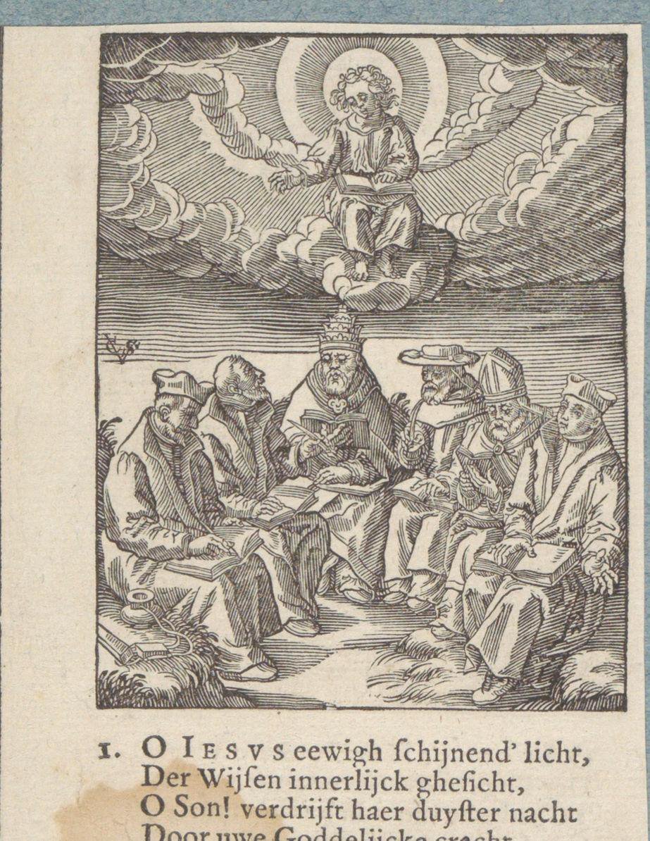 Aanbidding van het Christuskind door geestelijken