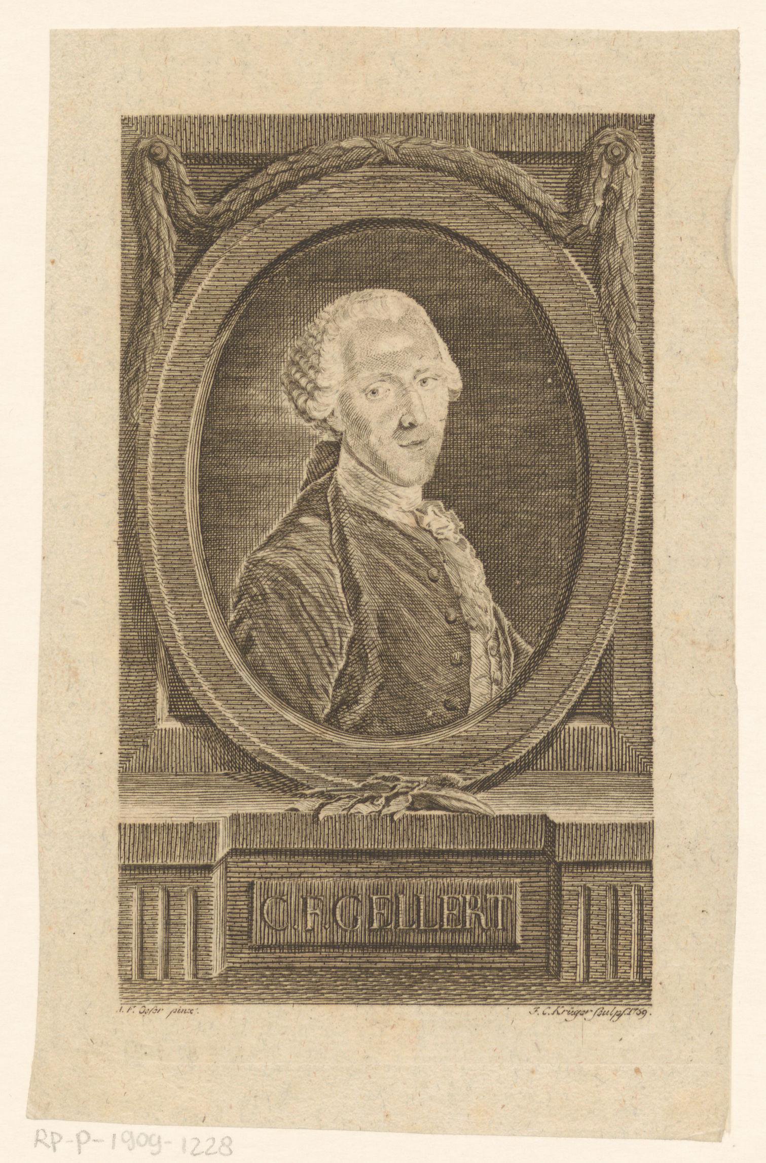 Portret van Christian Fürchtegott Gellert
