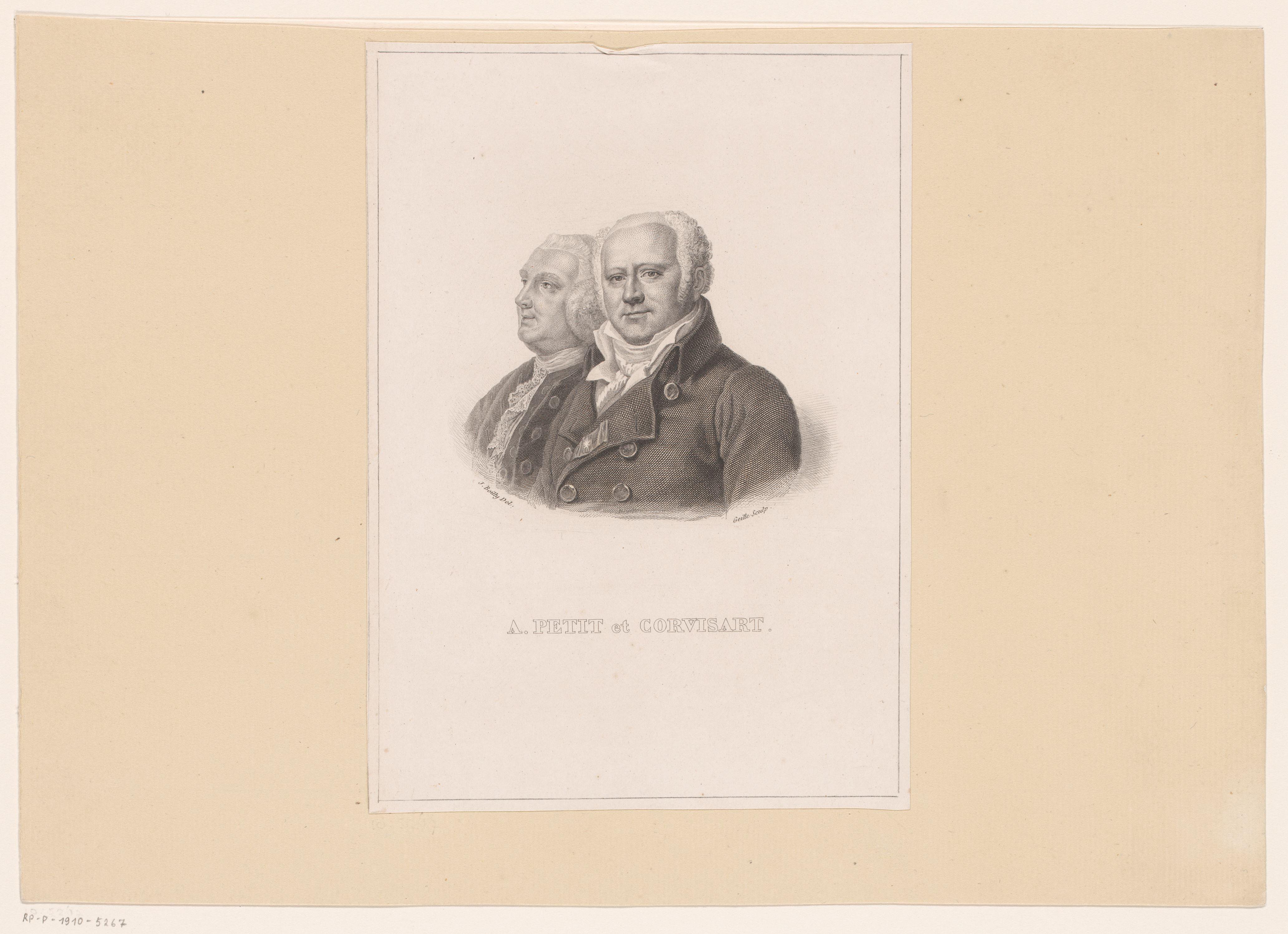 Portret van Antoine Petit en Jean-Nicolas Corvisart