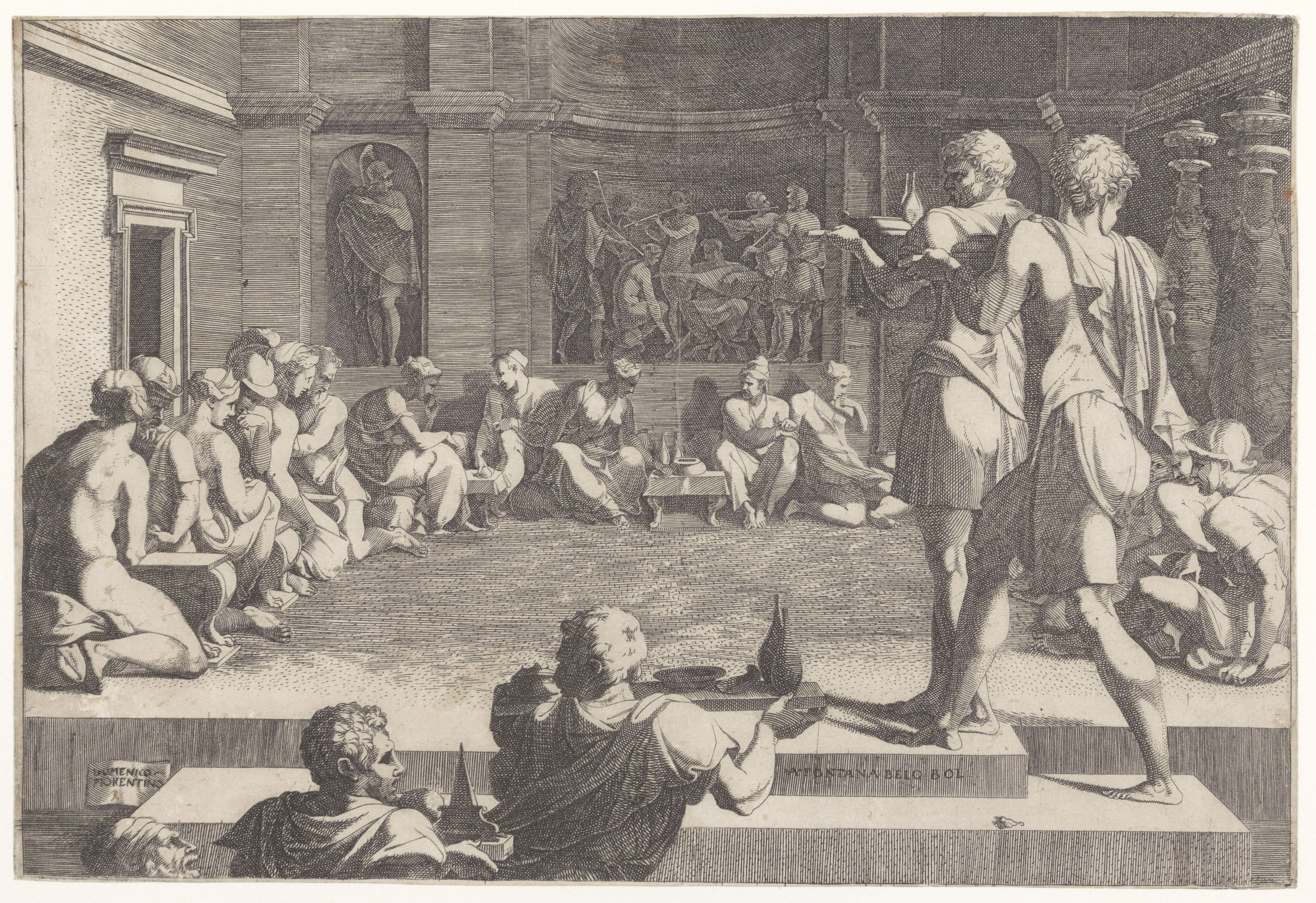 Het banket van Alexander de Grote in Persepolis