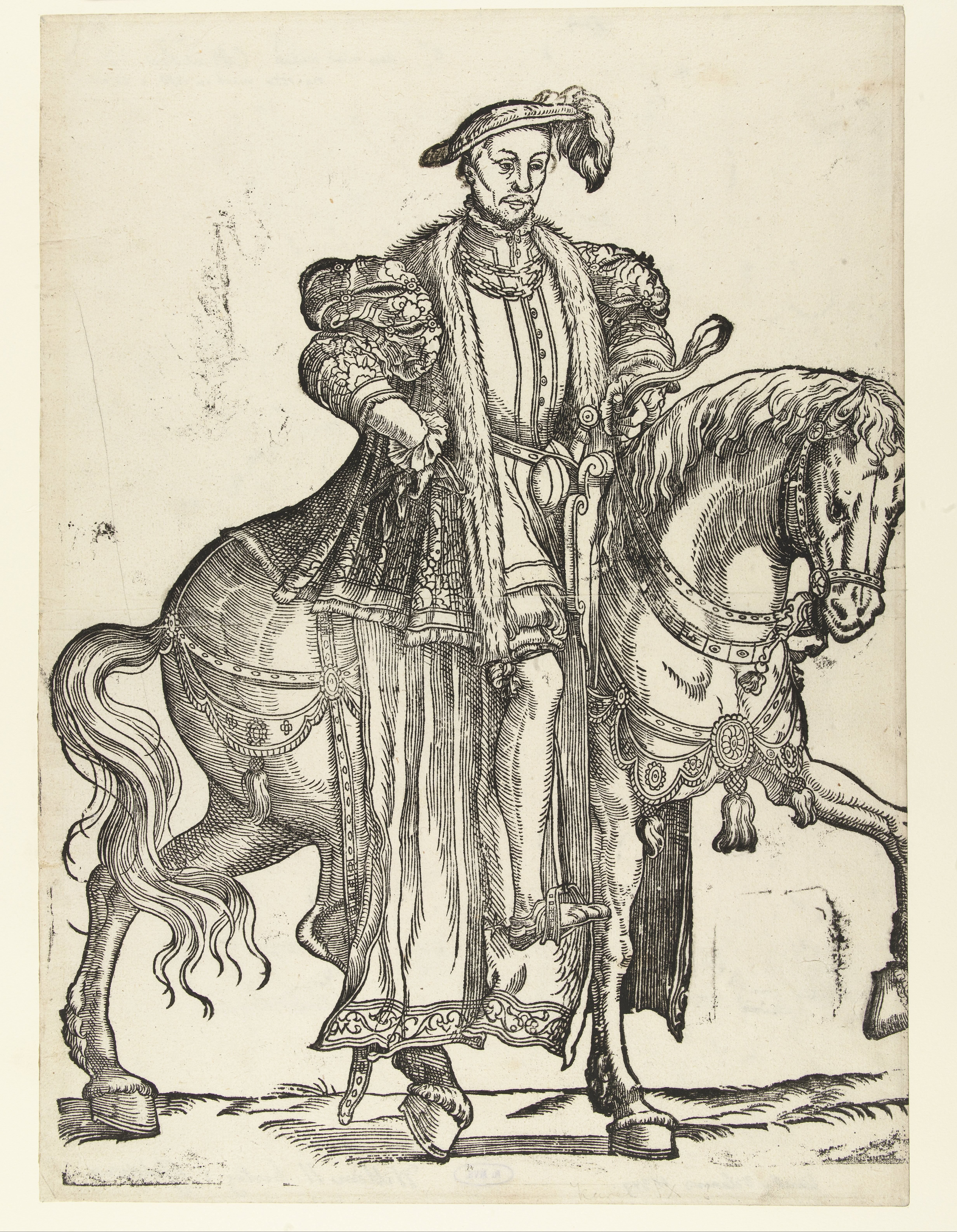 Portret van Karel van Orléans te paard